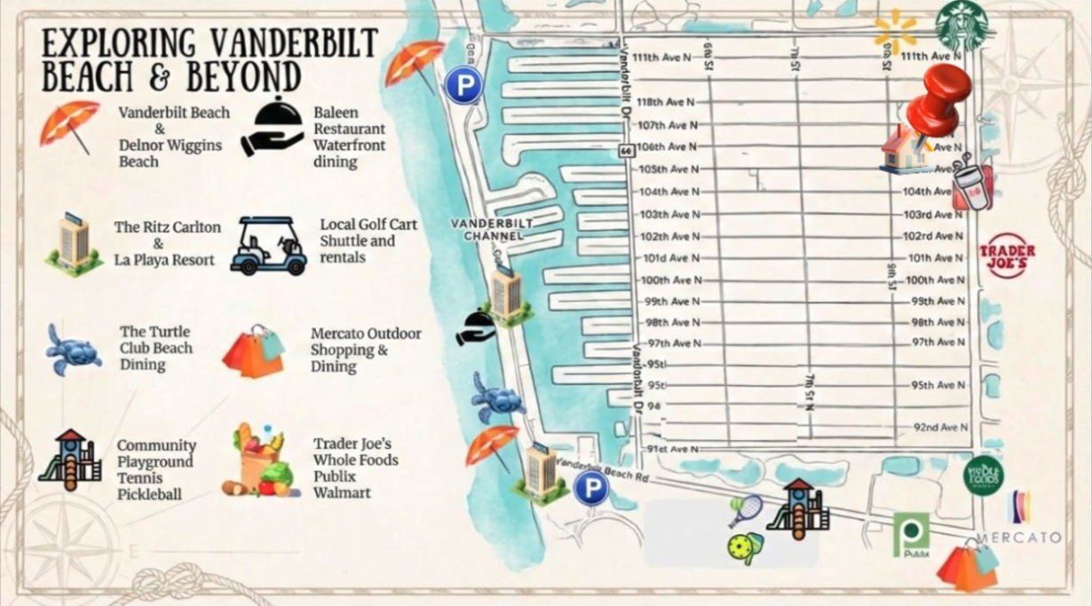 Naples Park Neighborhood with access to Vanderbilt Beach & Delnor Wiggins Beach