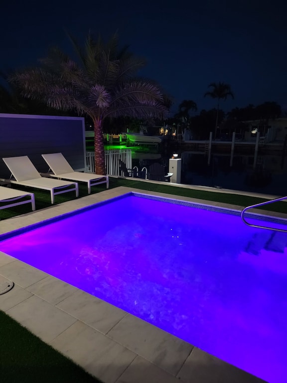 Enjoy night time swimming
