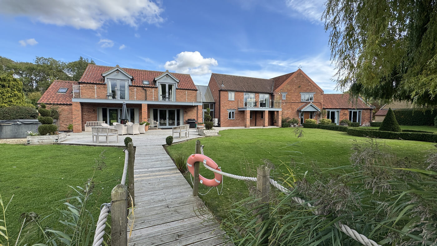 Main house rear garden from jetty