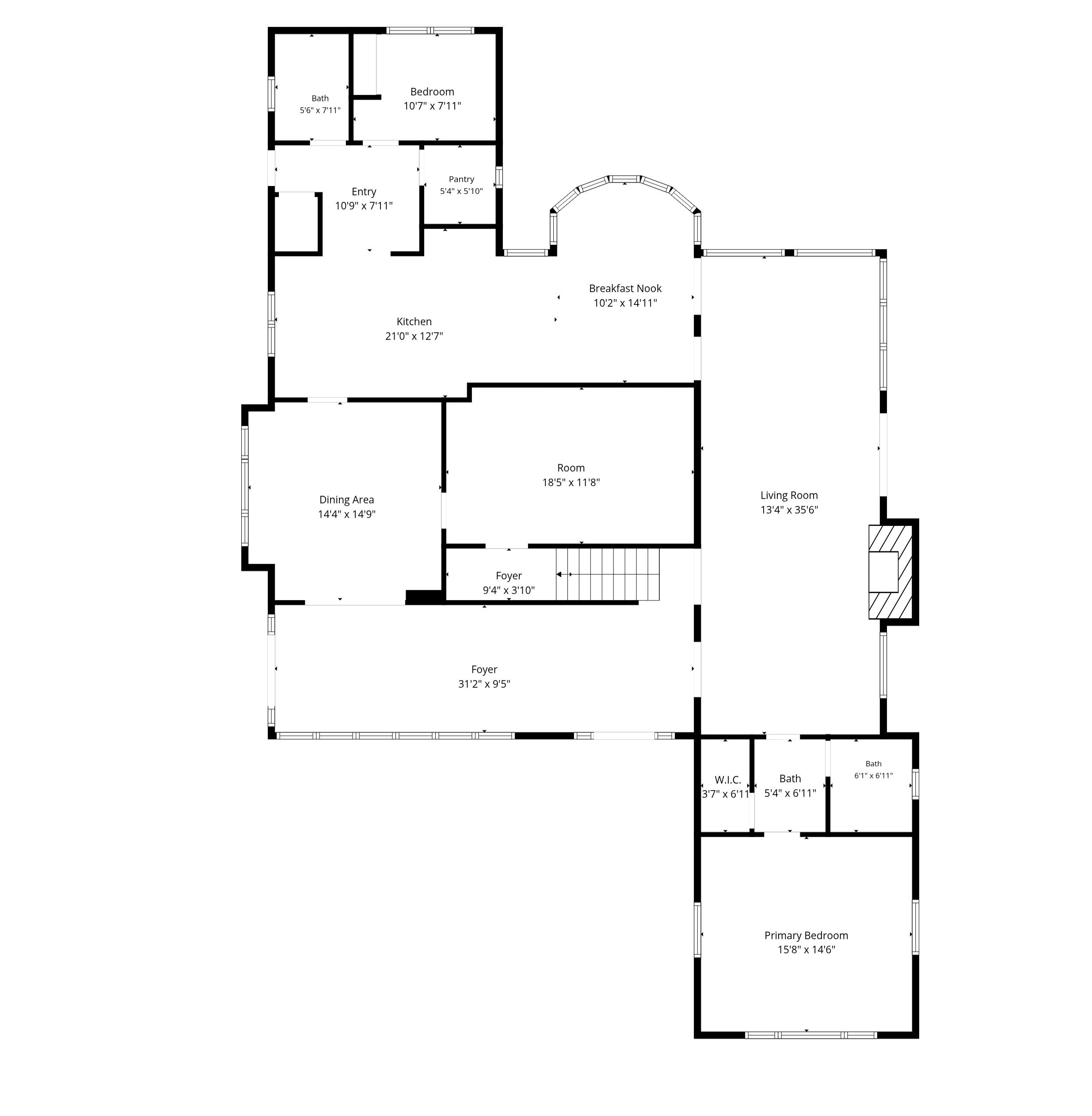 Floor plan showing the full layout and flow of the property.
