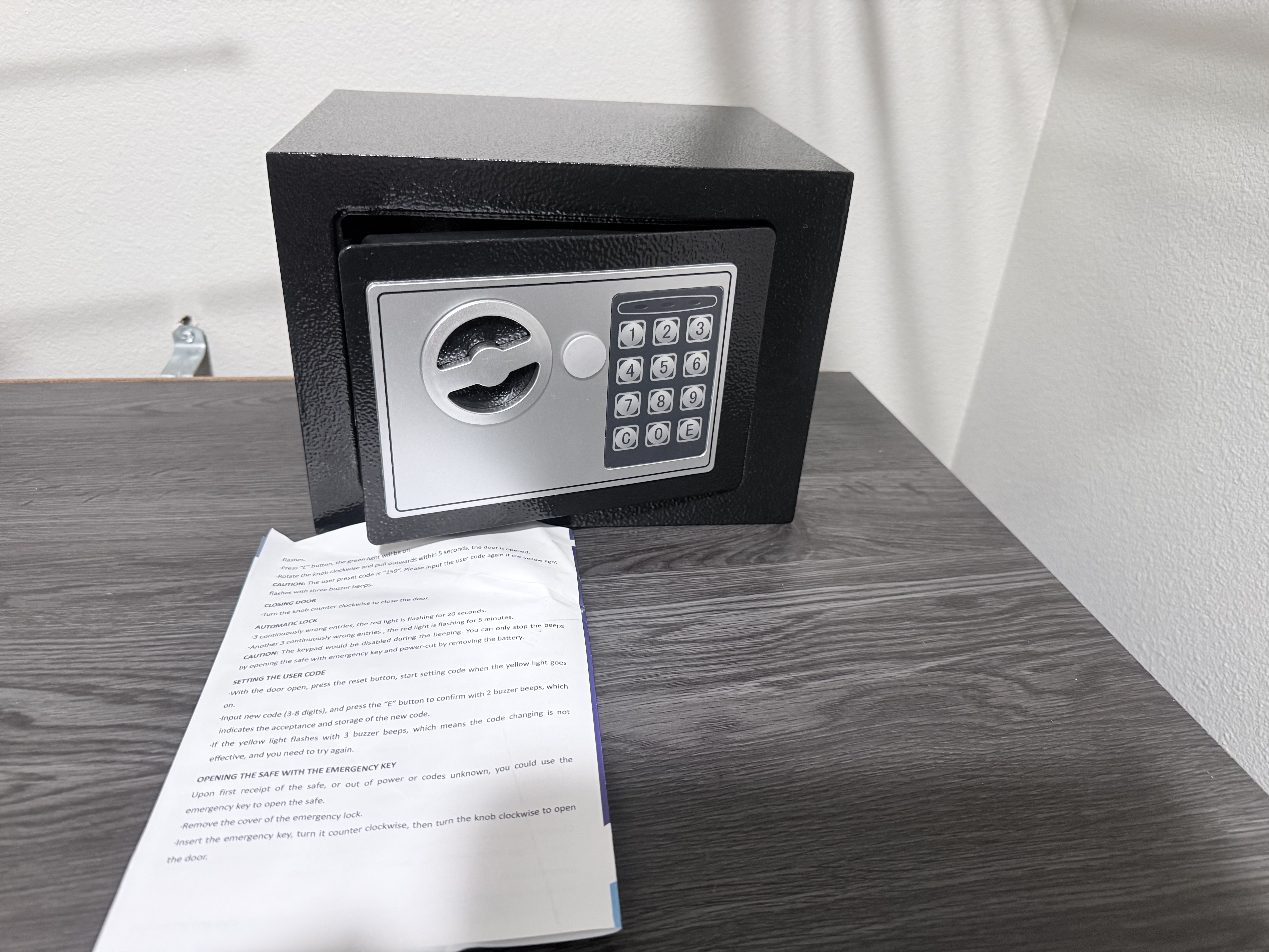 Safe is in master bedroom, for smaller items