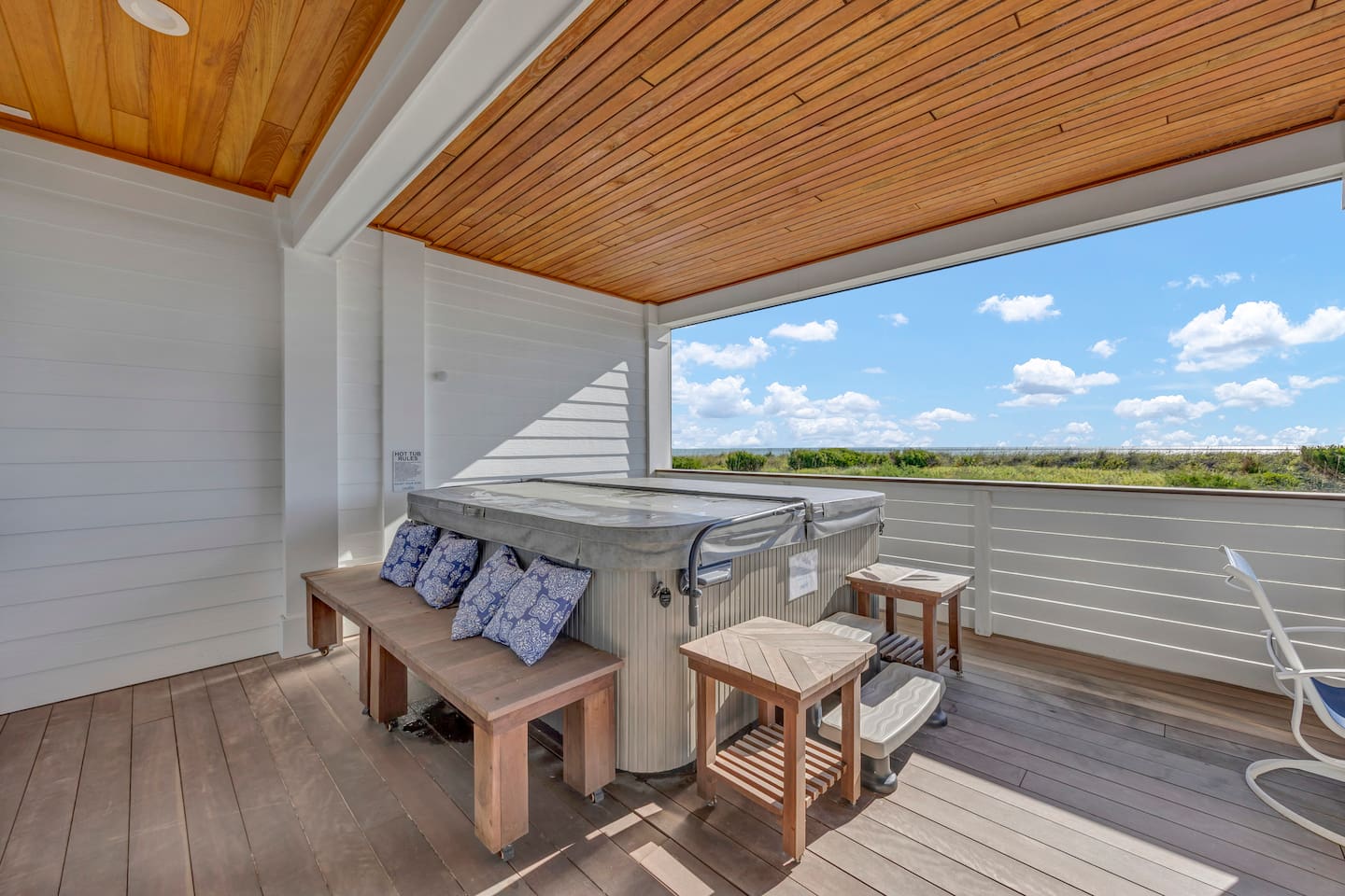 Private balcony with hot tub for 2nd floor primary suite