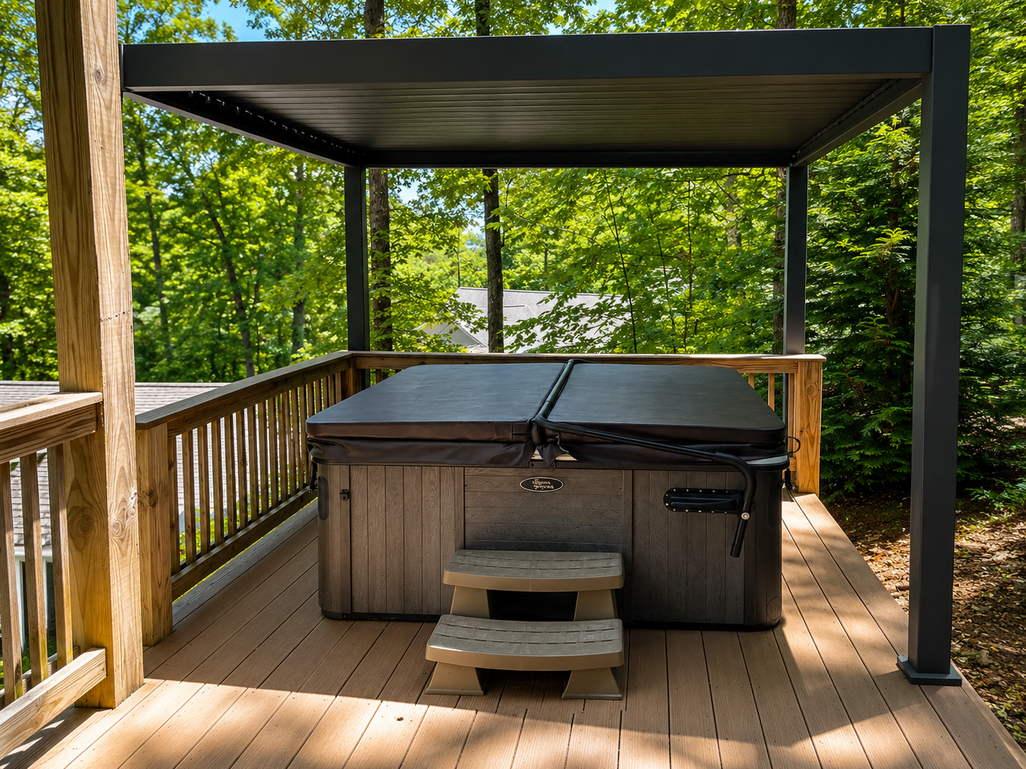 private hot tub area