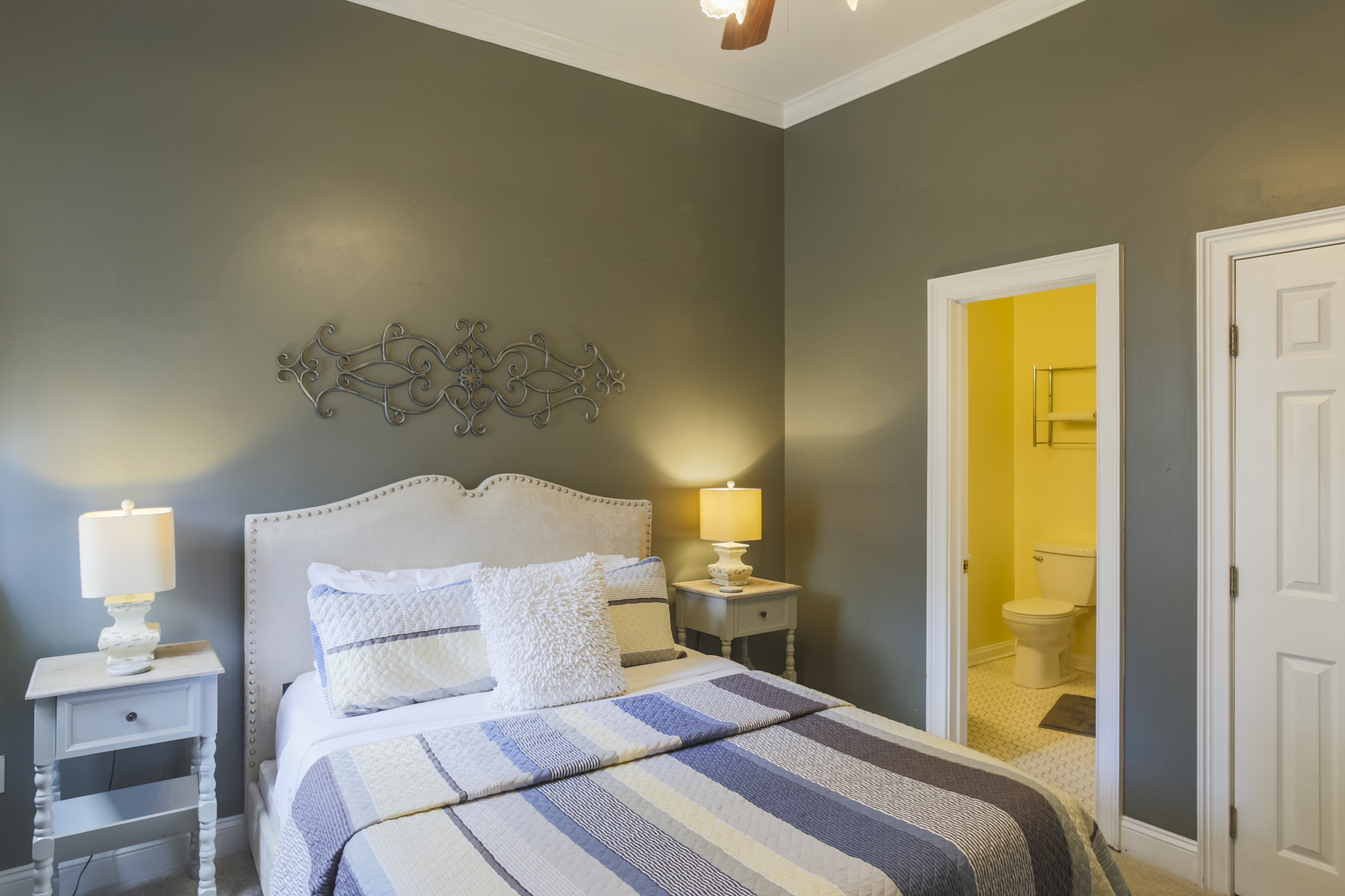 Bright and comfortable, the queen bedroom offers a cozy retreat with its own ensuite bath.