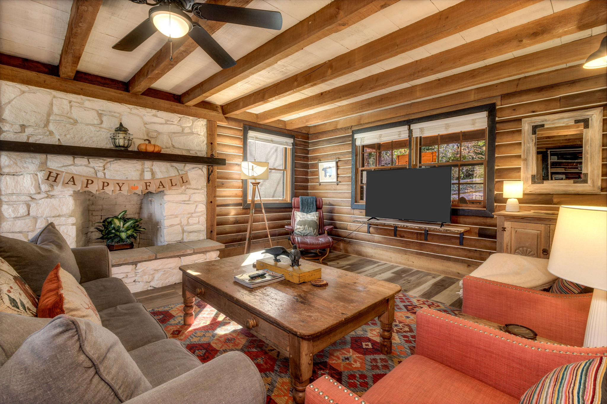 Smart TV and Fireplace