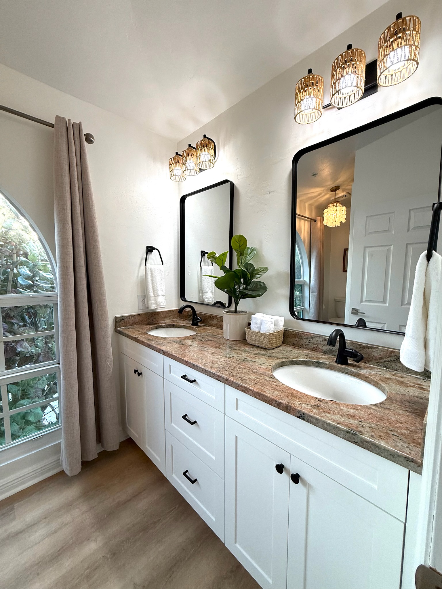 Master 2 En suite double vanity with large window letting in the natural light