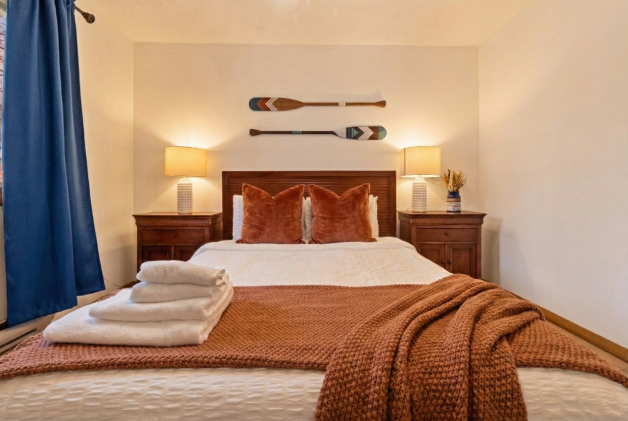 Sink into the cozy bed with luxury sheets