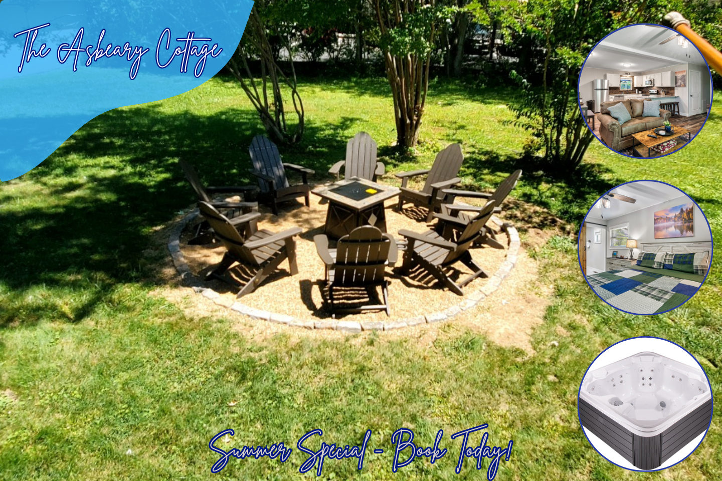 Welcome to the Asbeary Cottage! We are one of the best stays here in Pigeon Forge, TN close to Dollywood, the Island and anything else you can think of! Coming Fall of 2024, our new 6 person hot tub to go with our new 8 seat fire pit out back!