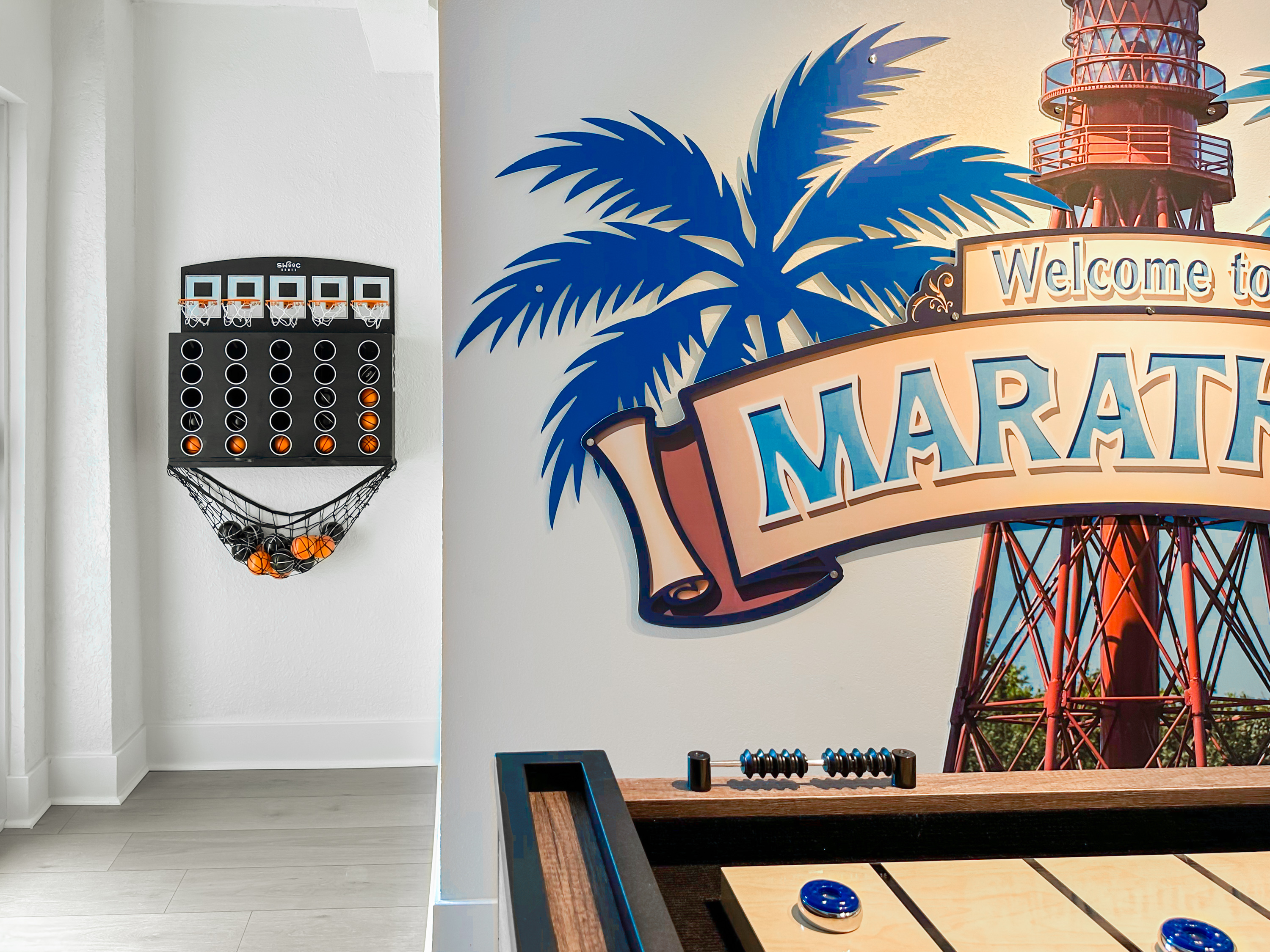 And a mini wall basketball game.