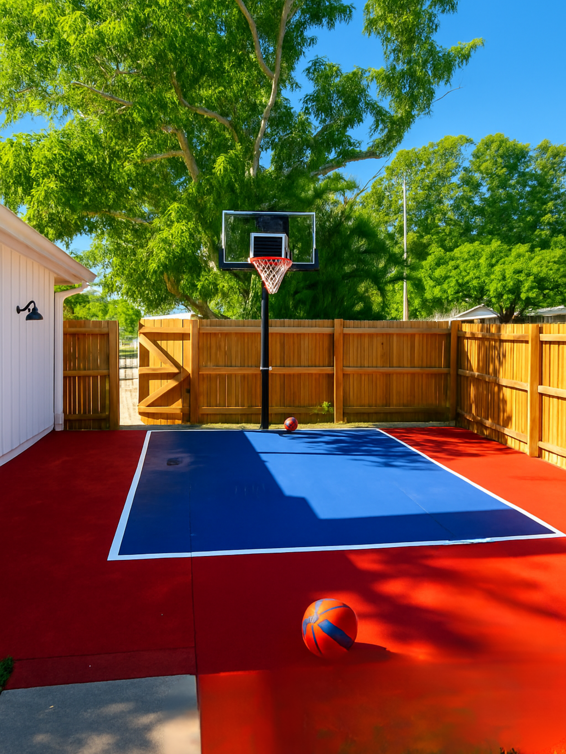 Newly installed basketball court 