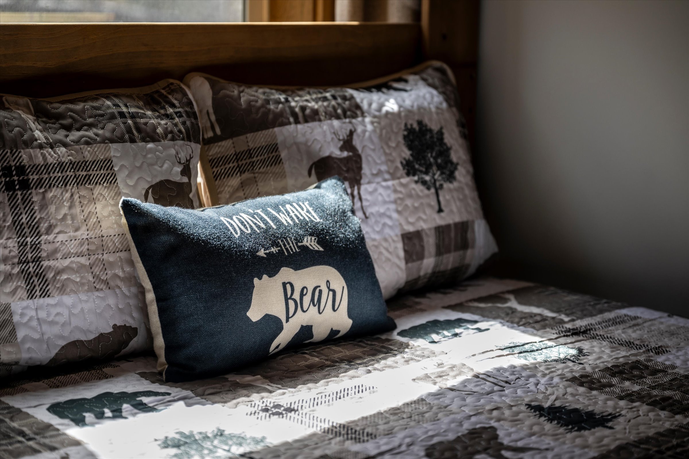 The bunk bed room is a great space for kids and adults of all ages.