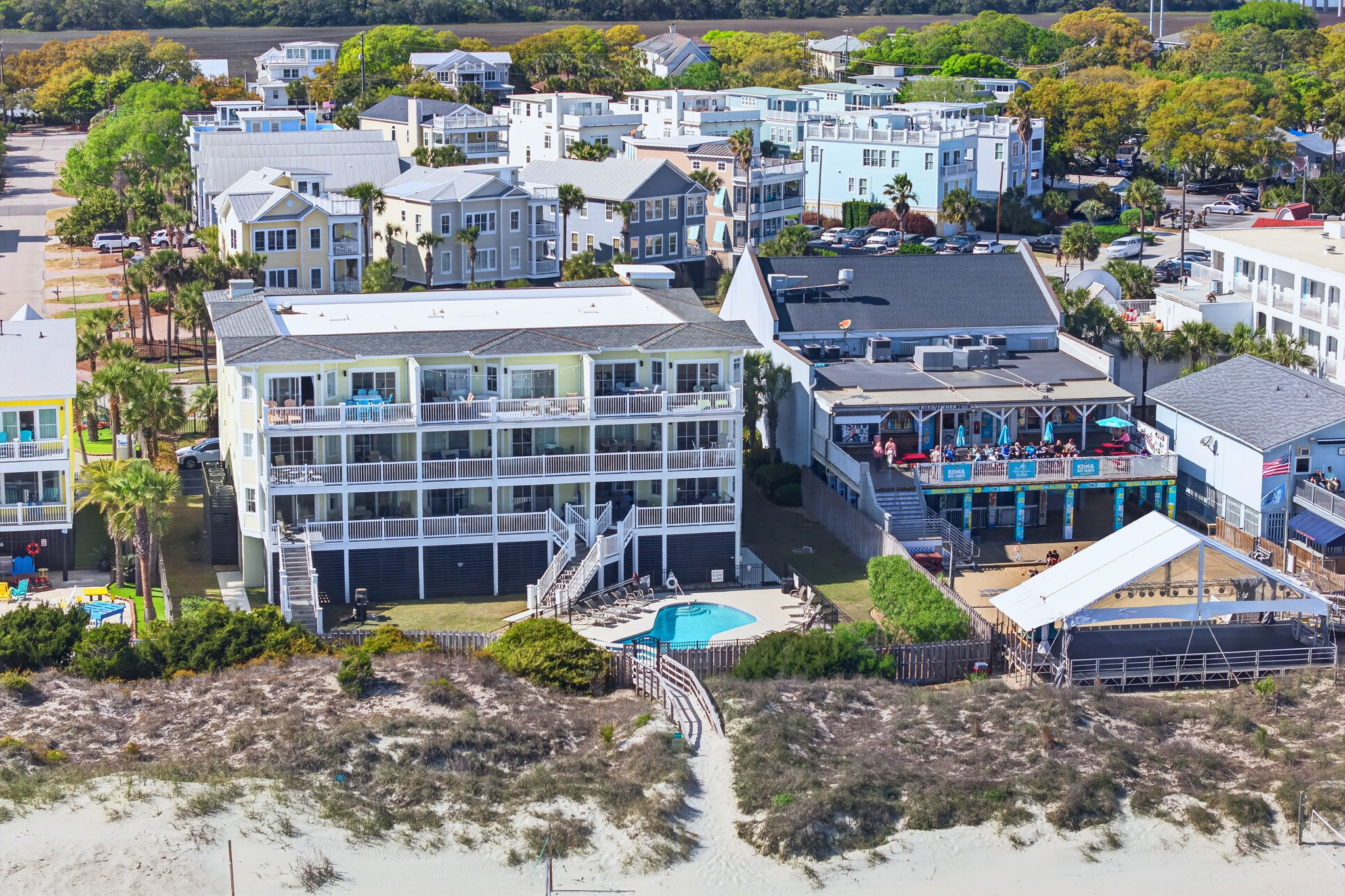 Aerial View | 1006 Ocean Blvd, Isle of Palms, SC | 102 Dunescape | IOP Escapes