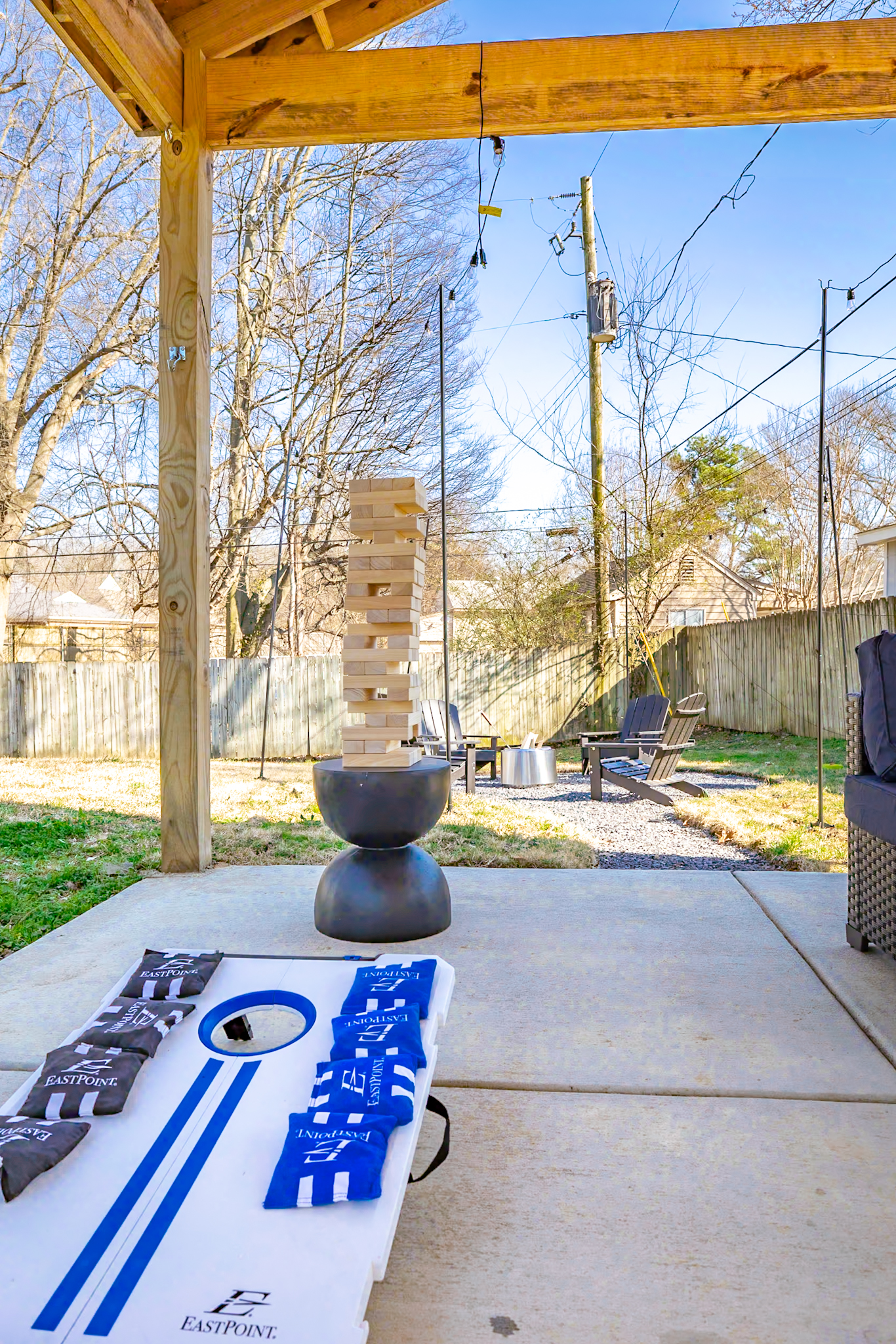 Enjoy outdoor games in our gazebo lounge area.