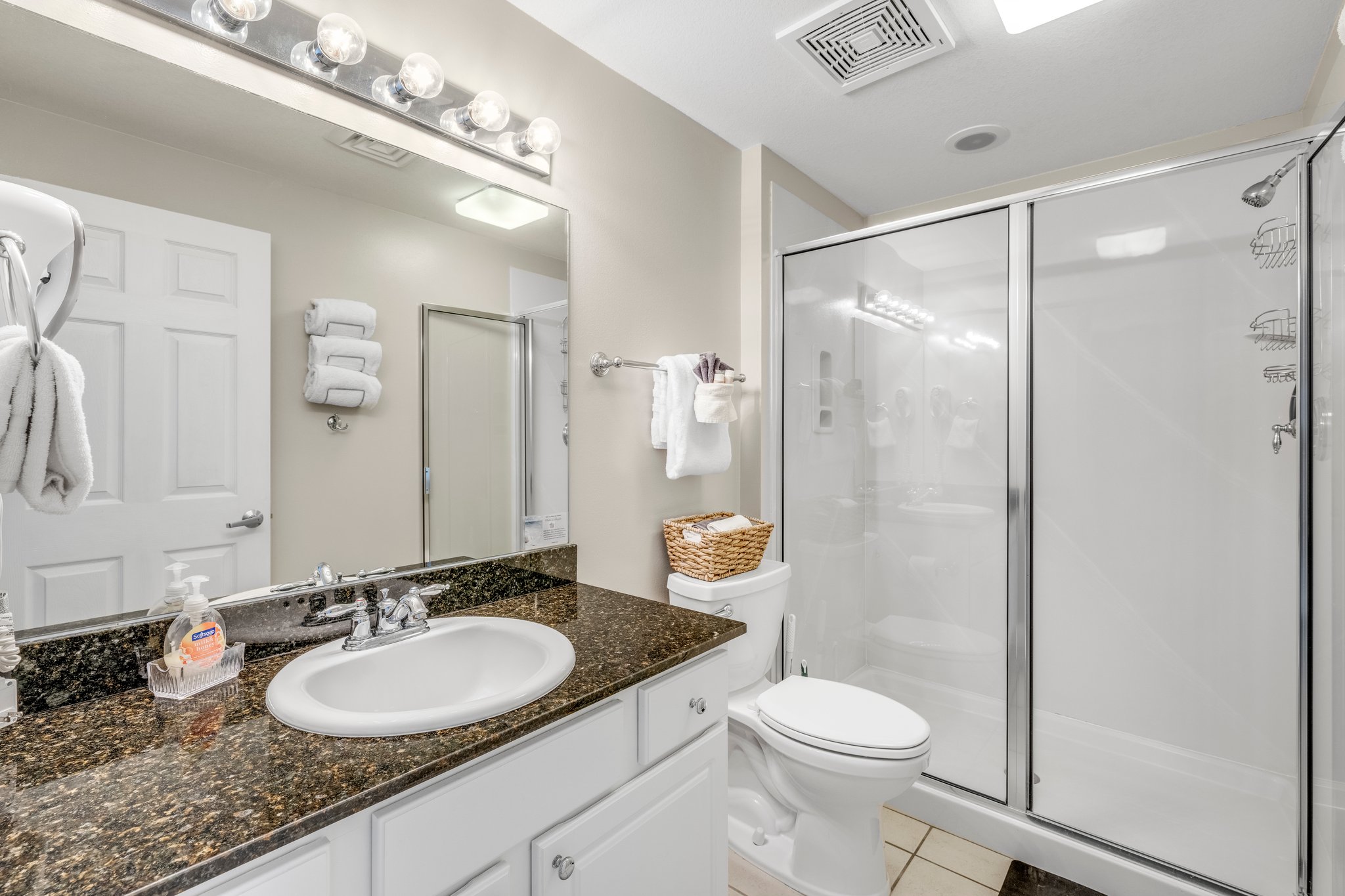 Hall bath with shower