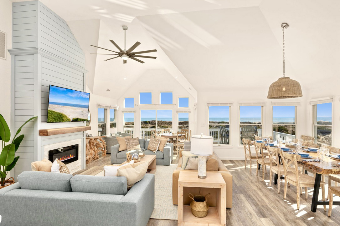 Living room with panoramic ocean views