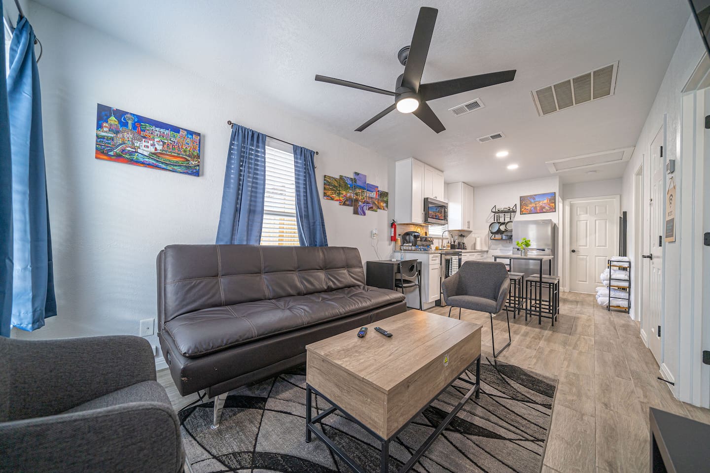 Living room to kitchen view