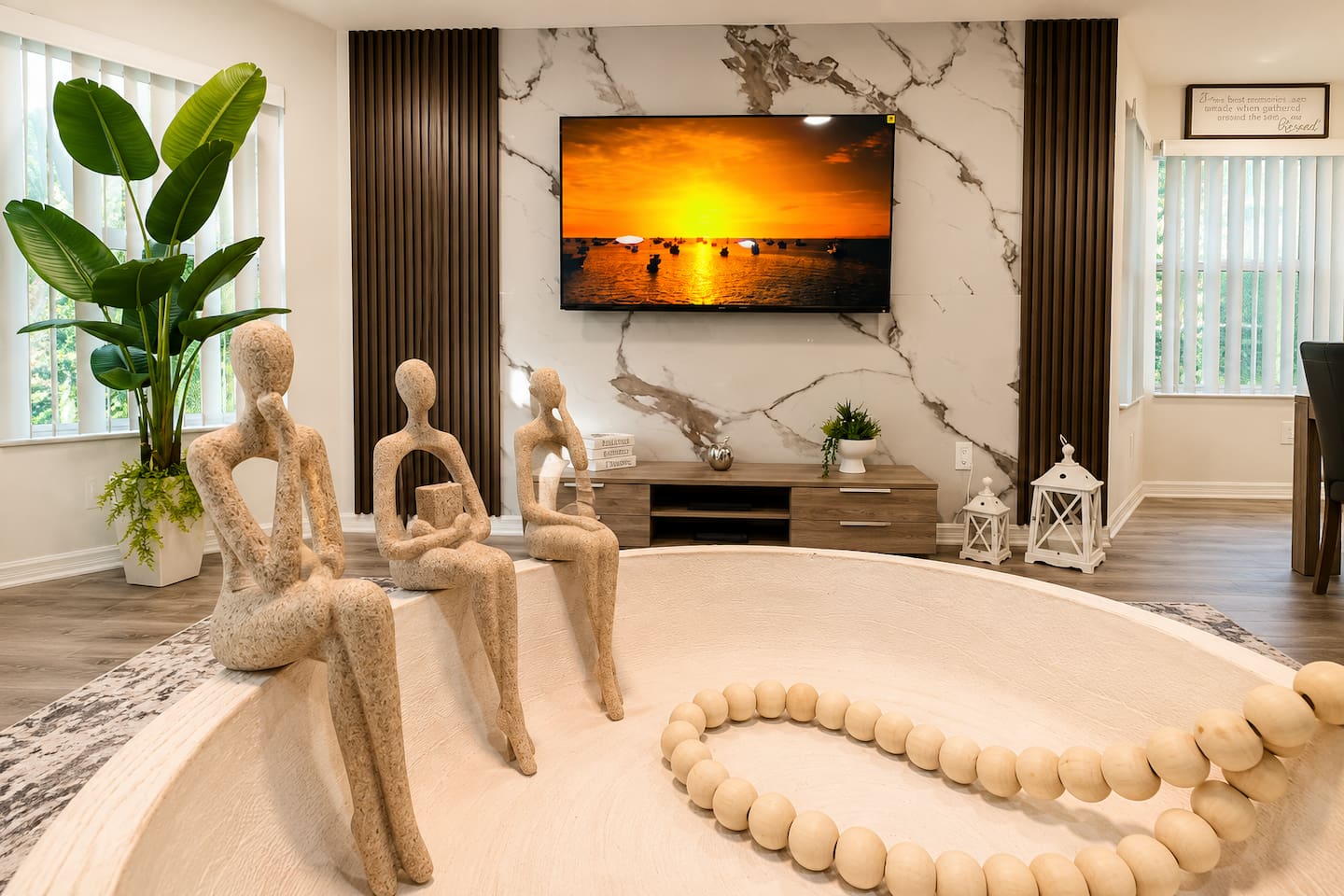 An inviting living room with elegant décor and comfortable seating.