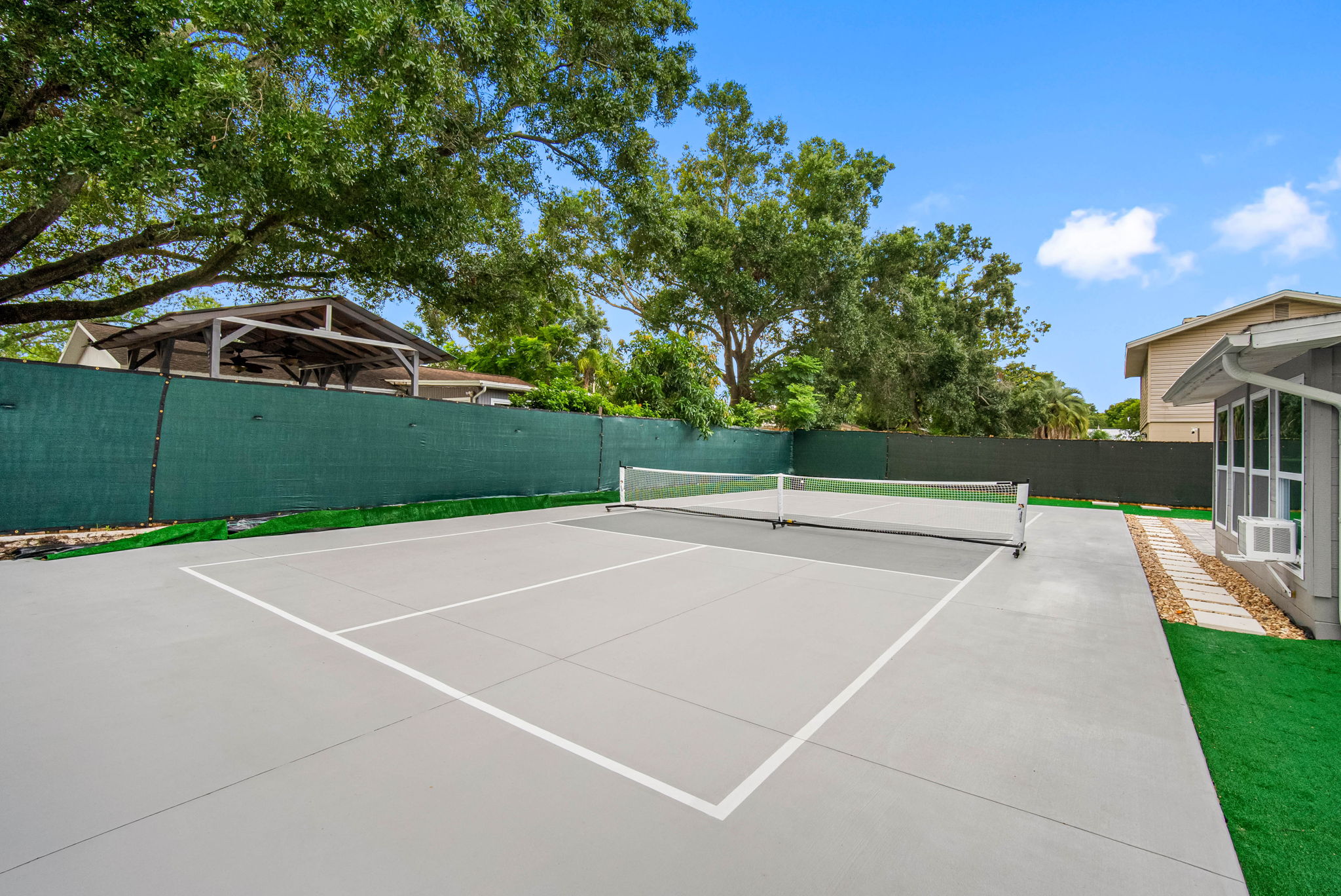 Enjoy unlimited access to a full-size private pickleball court—day or night.