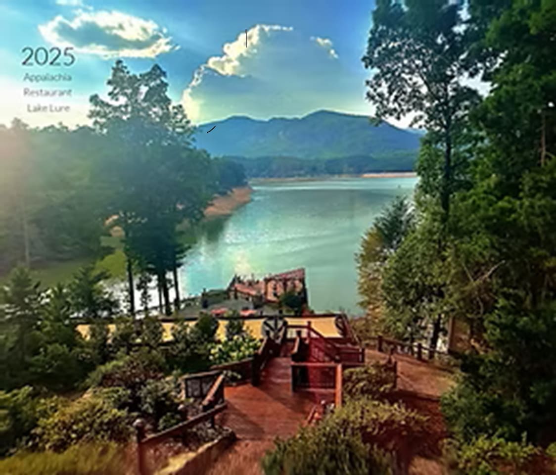 One of the local area restaurants on the lake , Appalachia Restaurant. Alho lake is closed for boating, it is still a lovely backdrop for dining.