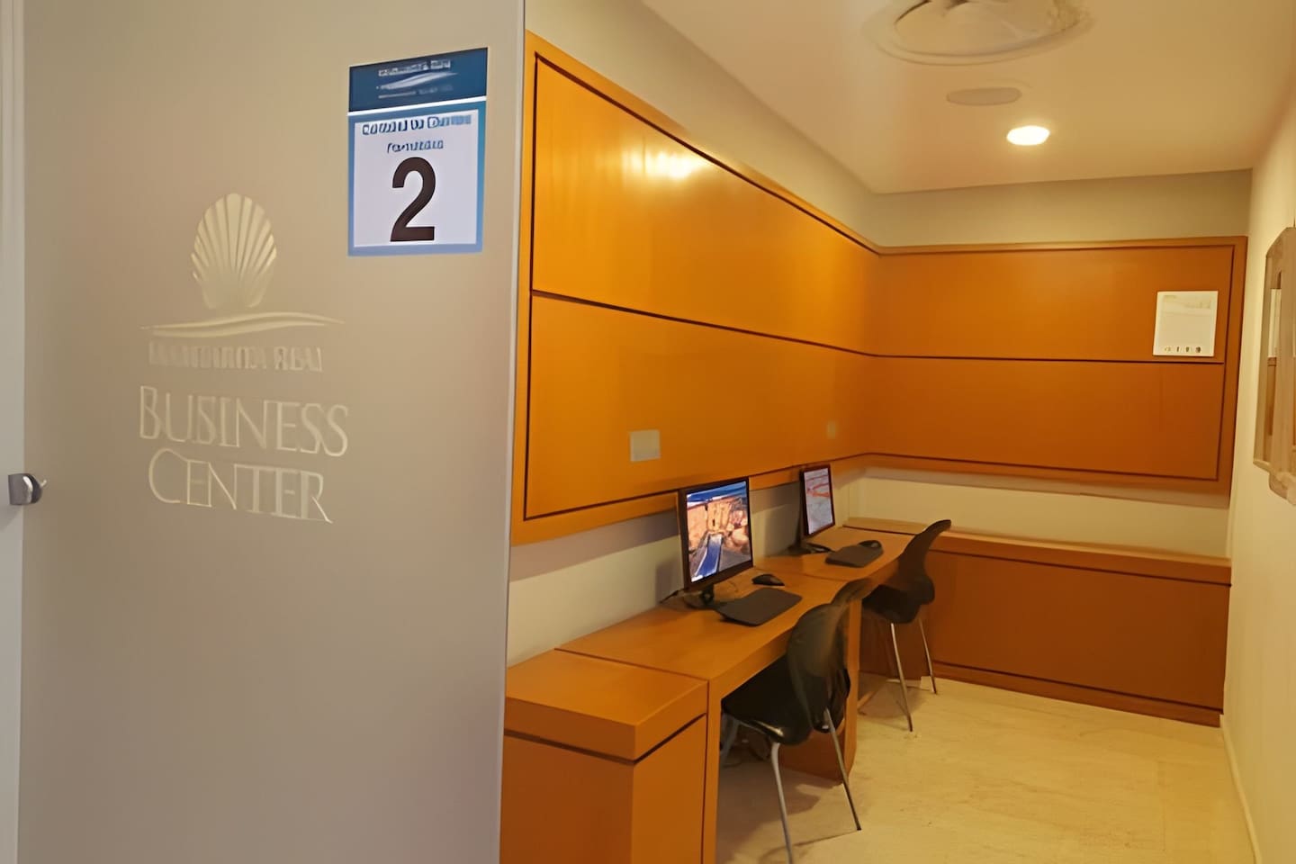 A dedicated desk with computer access is ideal for getting work done.