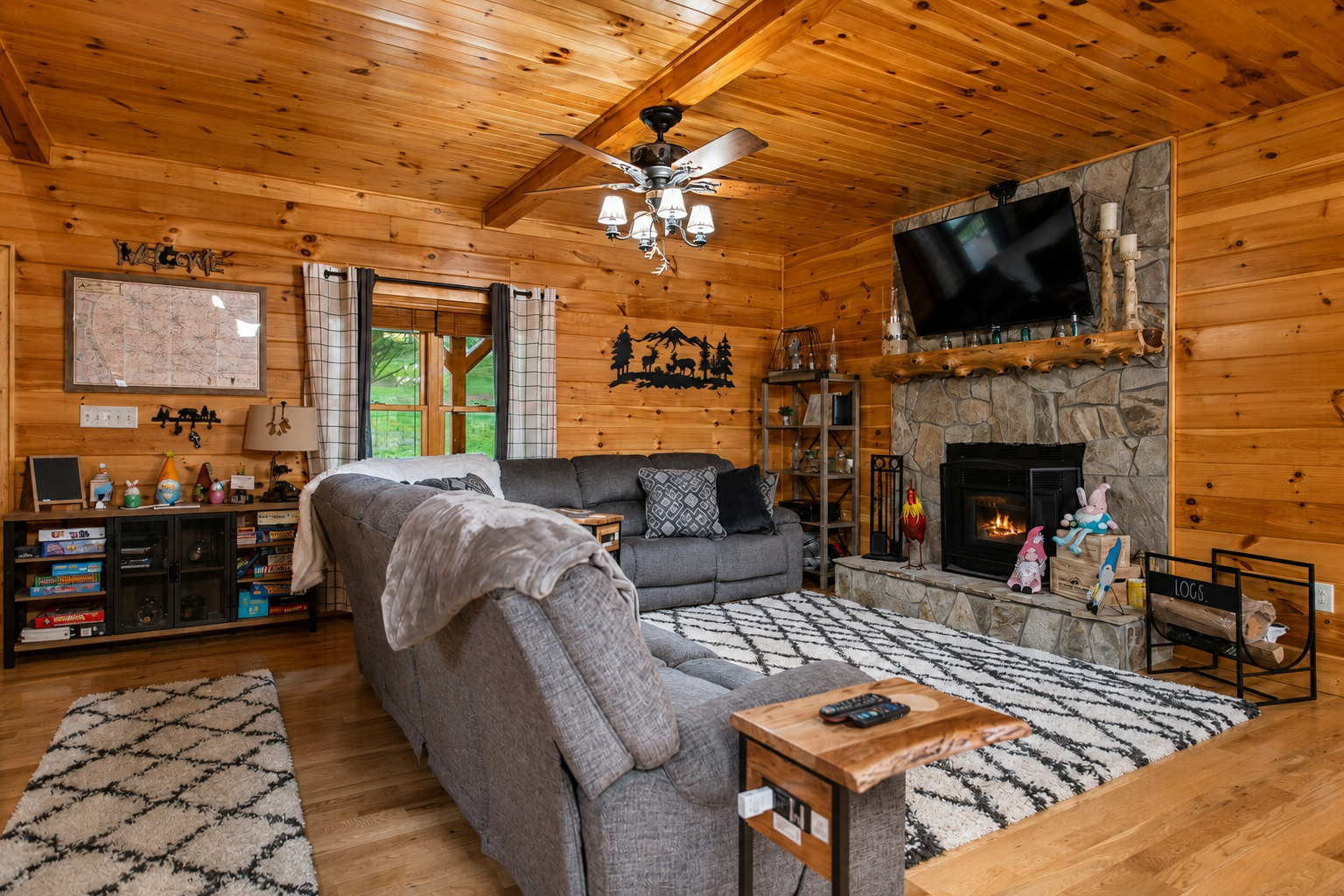 Watch a late night movie in the cozy living room.