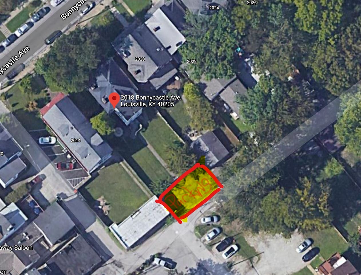 Private off-street parking area