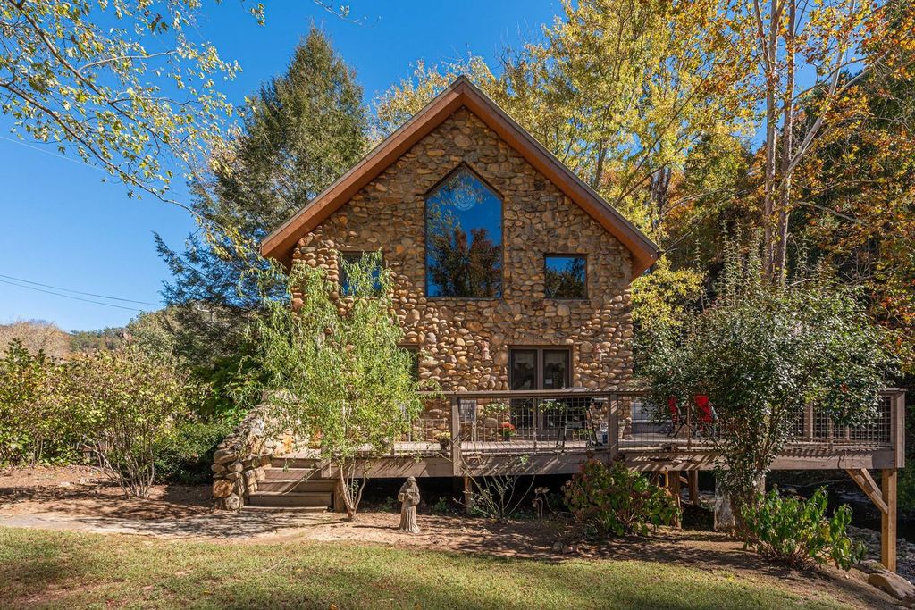 Stone Cottage basking in the warm light of late Fall
