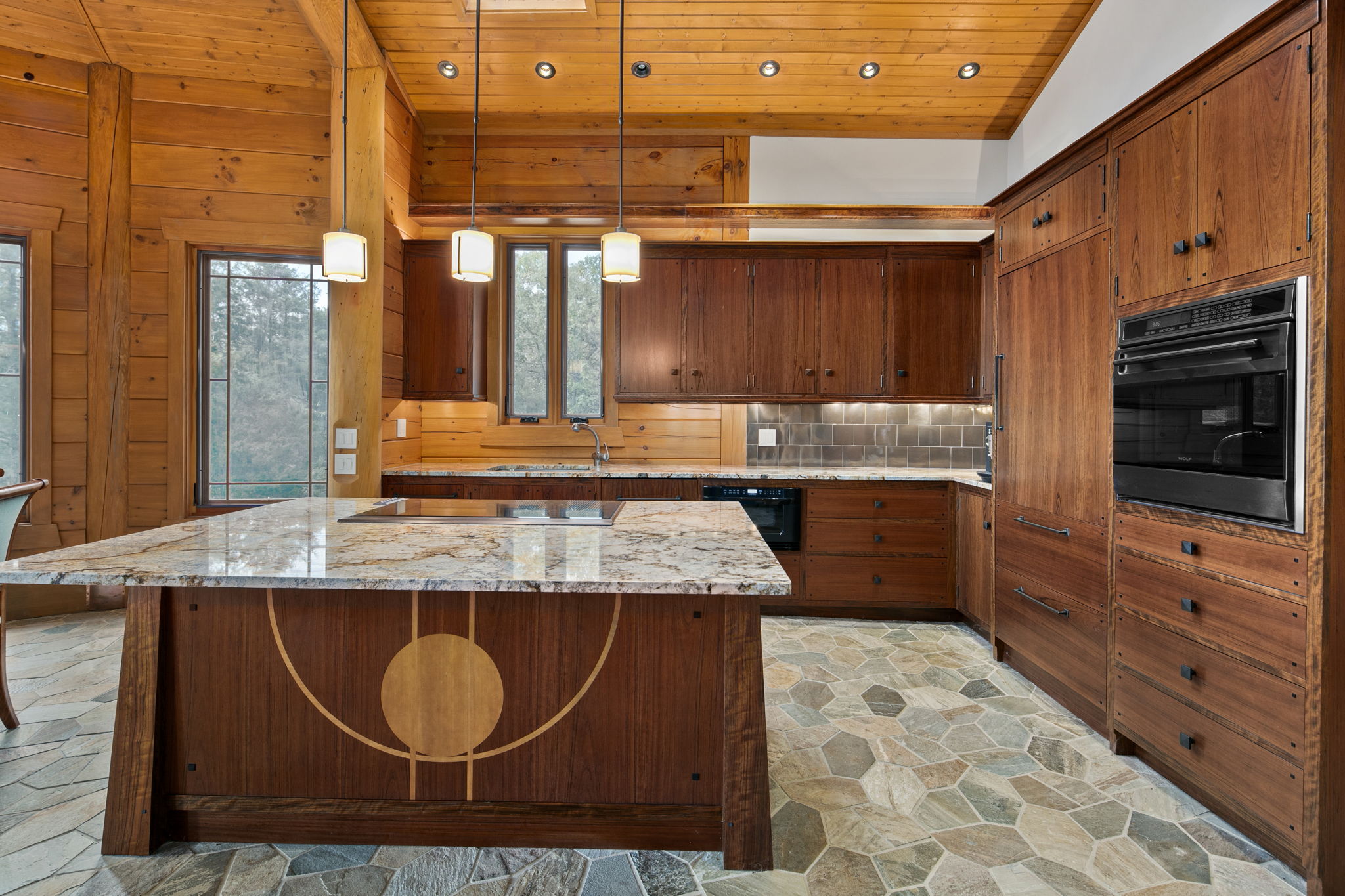 Huge island with stove