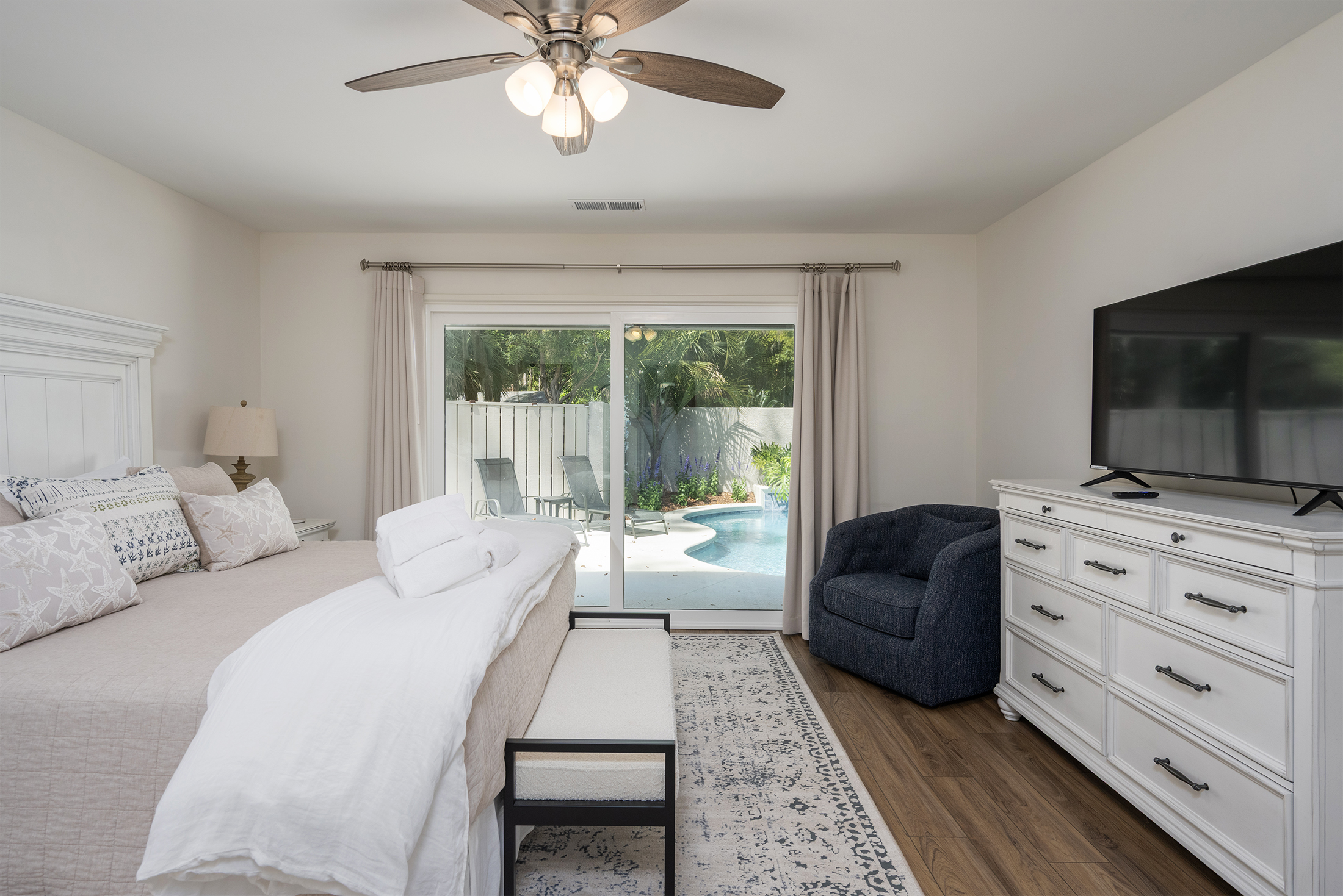 Great view of pool and entertainment area
