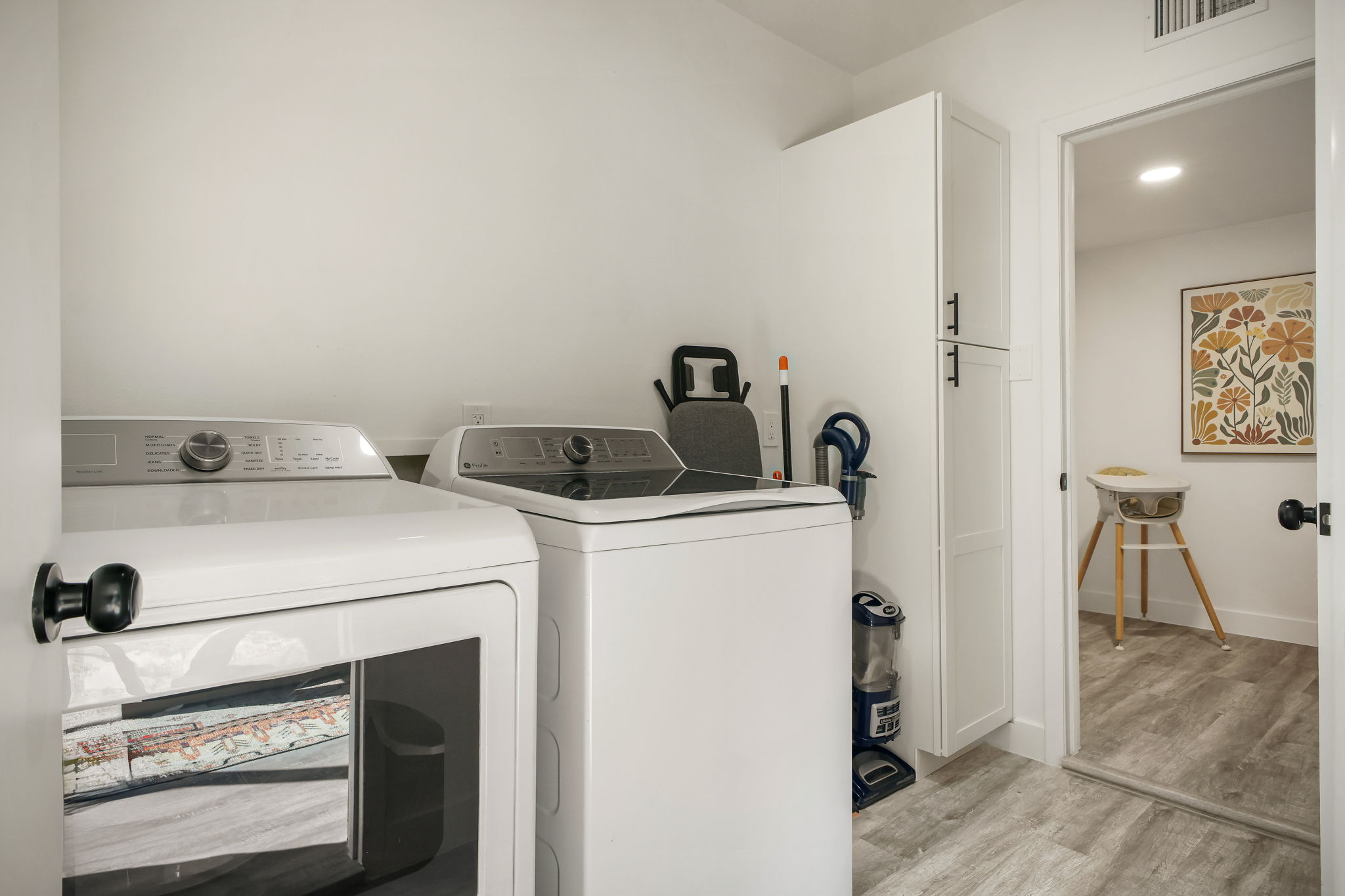 The laundry room features a full-size washer and dryer.  Perfect for both short stays and extended getaways, it makes packing light easy so you can feel right at home.