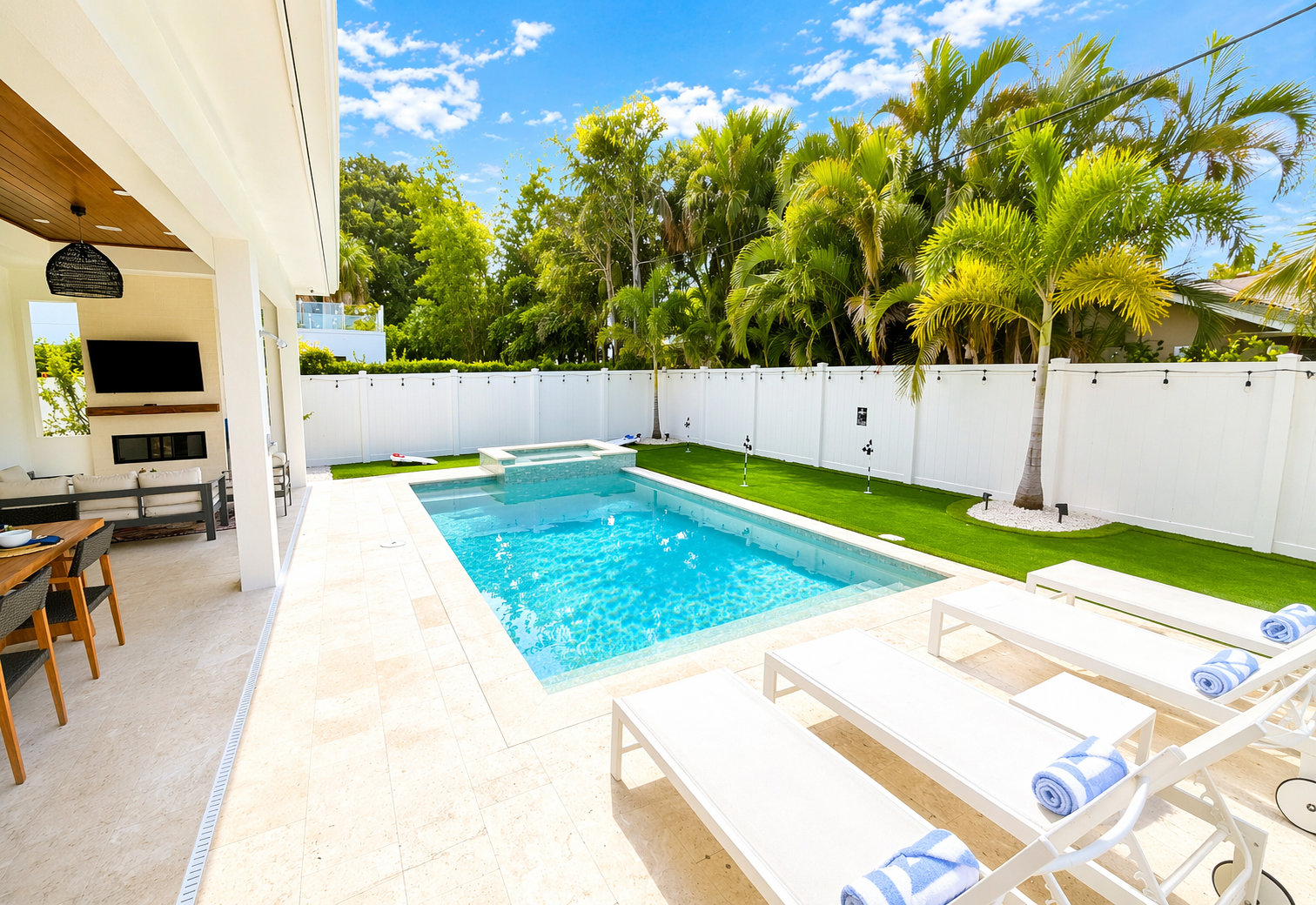 Pool and Spa with new Putting Green