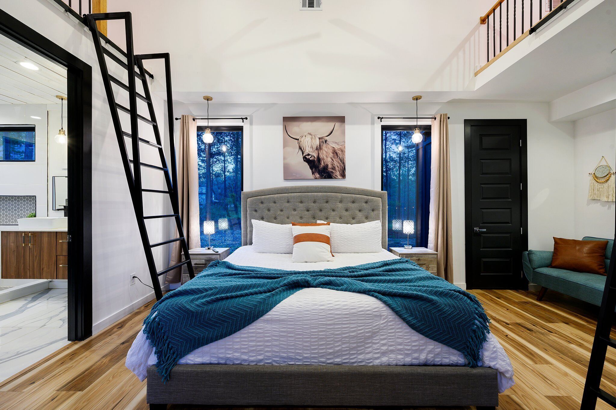 A spacious king bed designed for deep, restful sleep