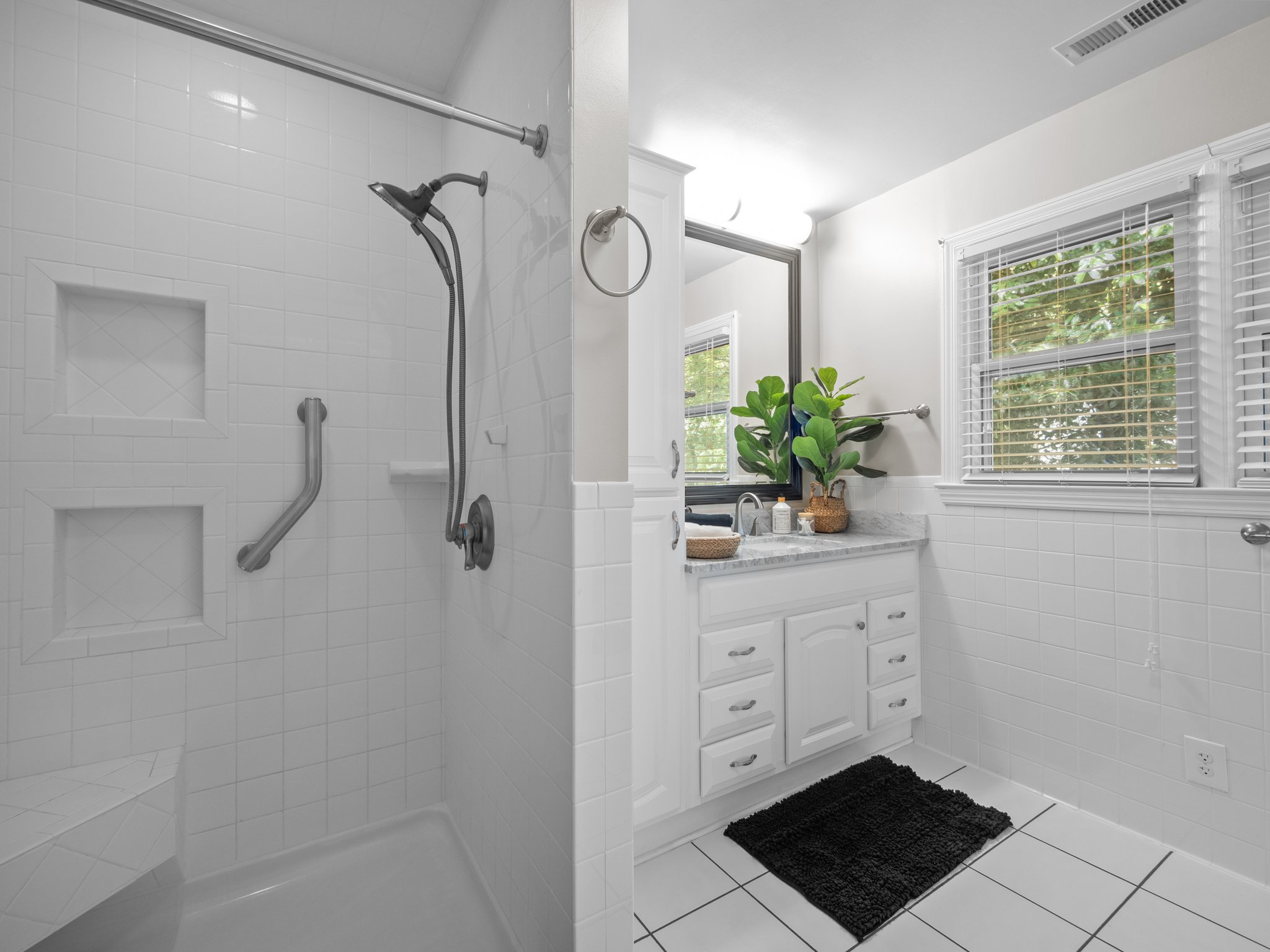 Grab bars in master shower