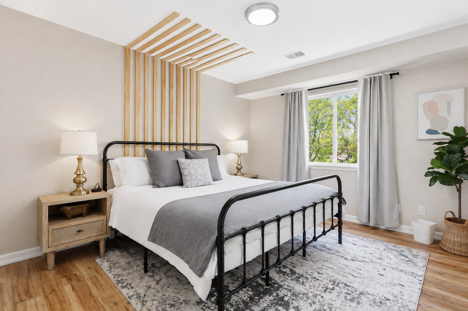 Enjoy privacy and relaxation in our beautifully furnished bedroom.