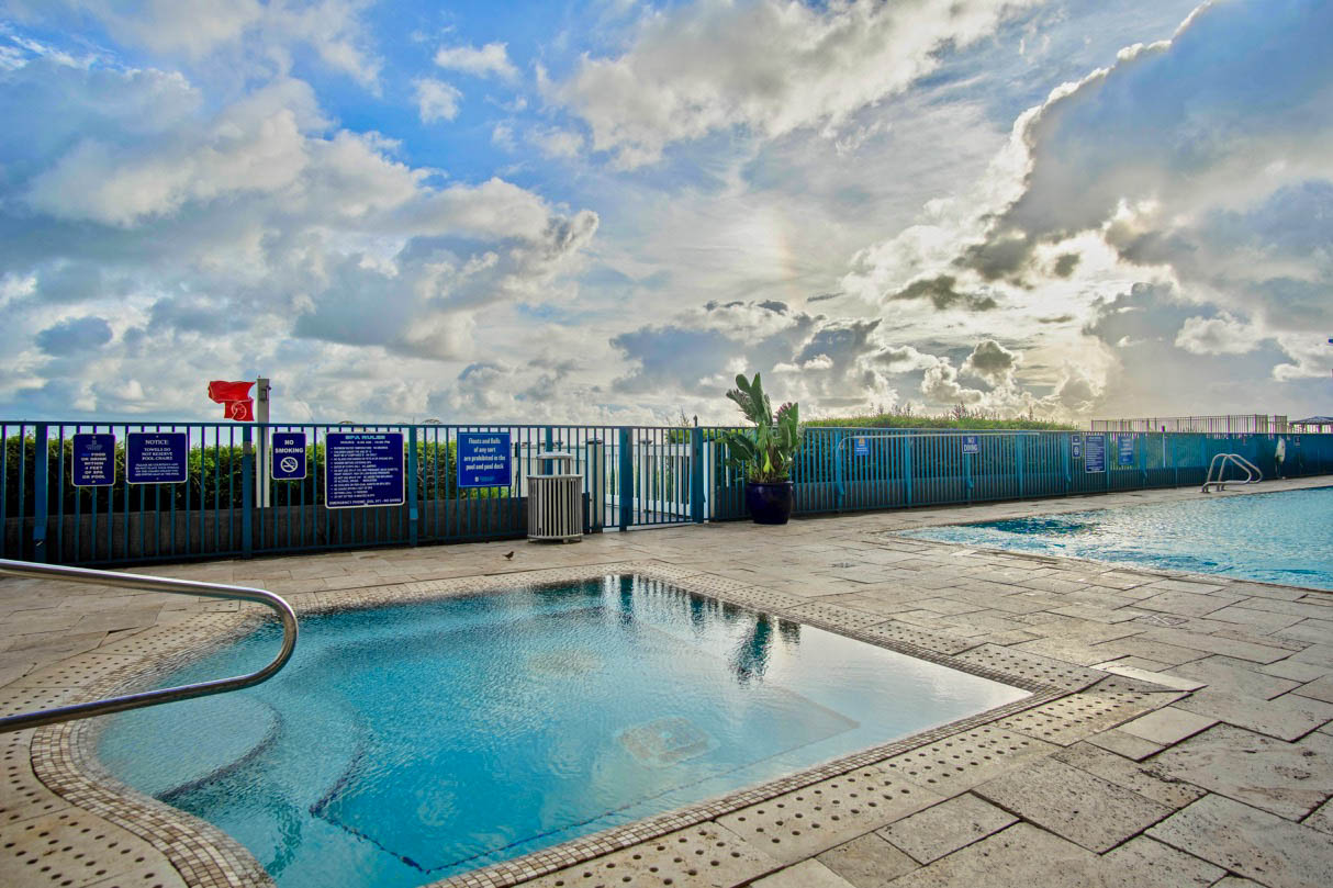 Relax in the spacious hot tub.