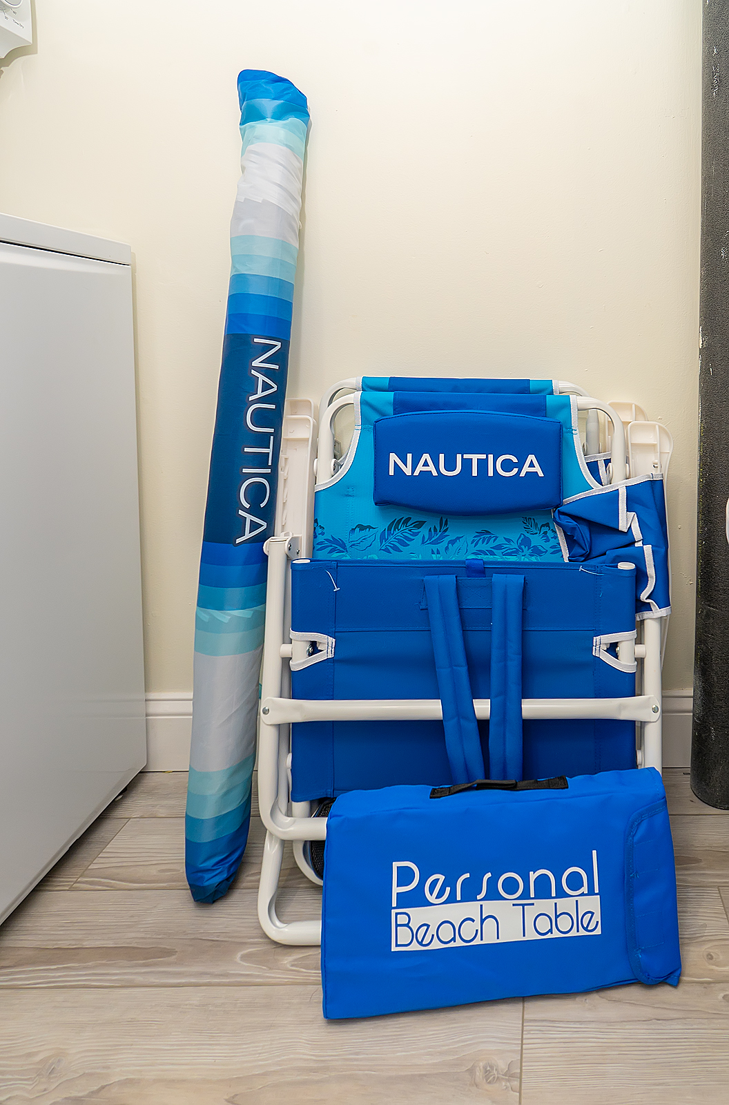 2 beach chairs and an umbrella stored in condo for your use. 