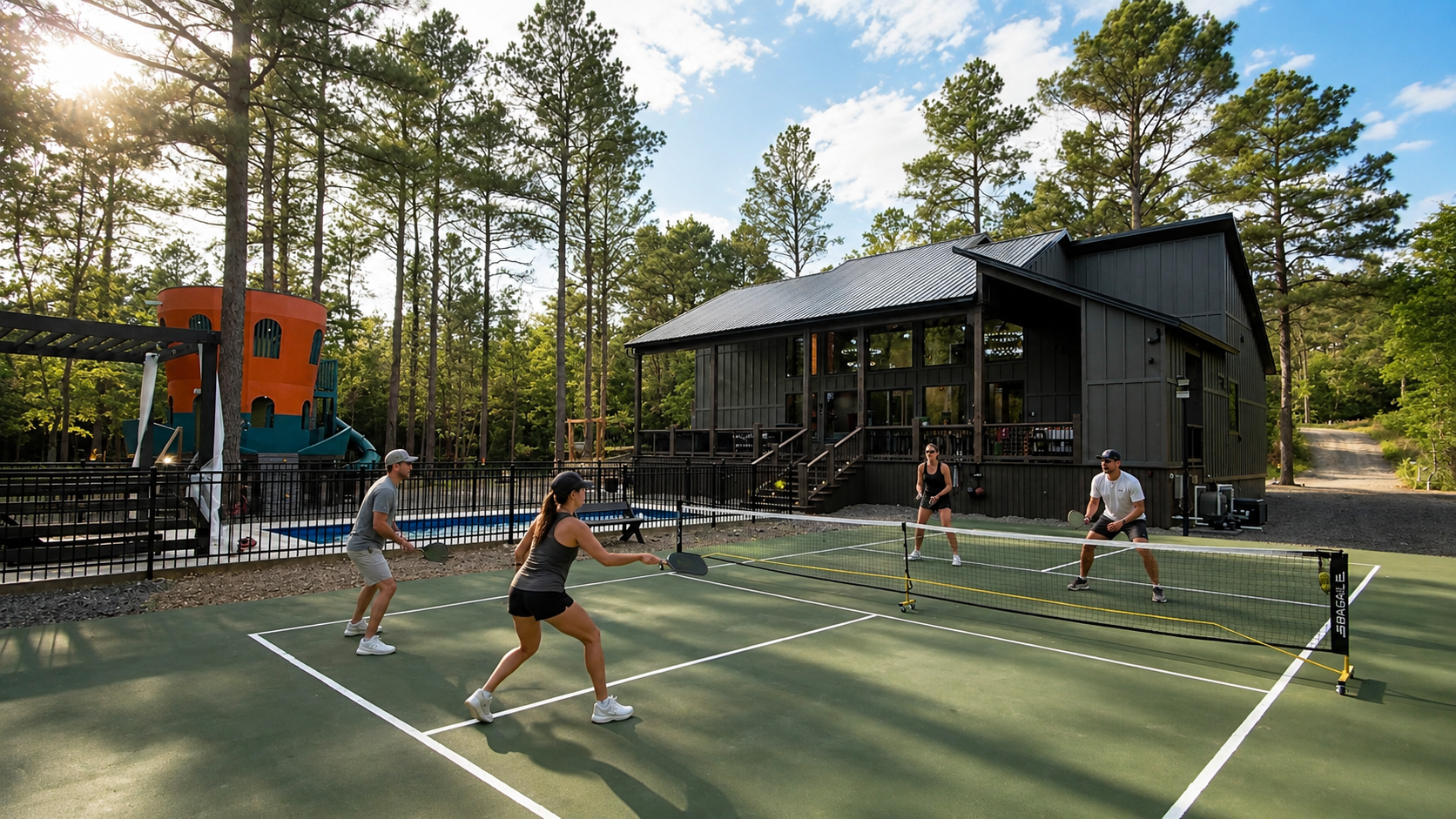 Active Retreat: Enjoy friendly matches on the outdoor court surrounded by nature's beauty!