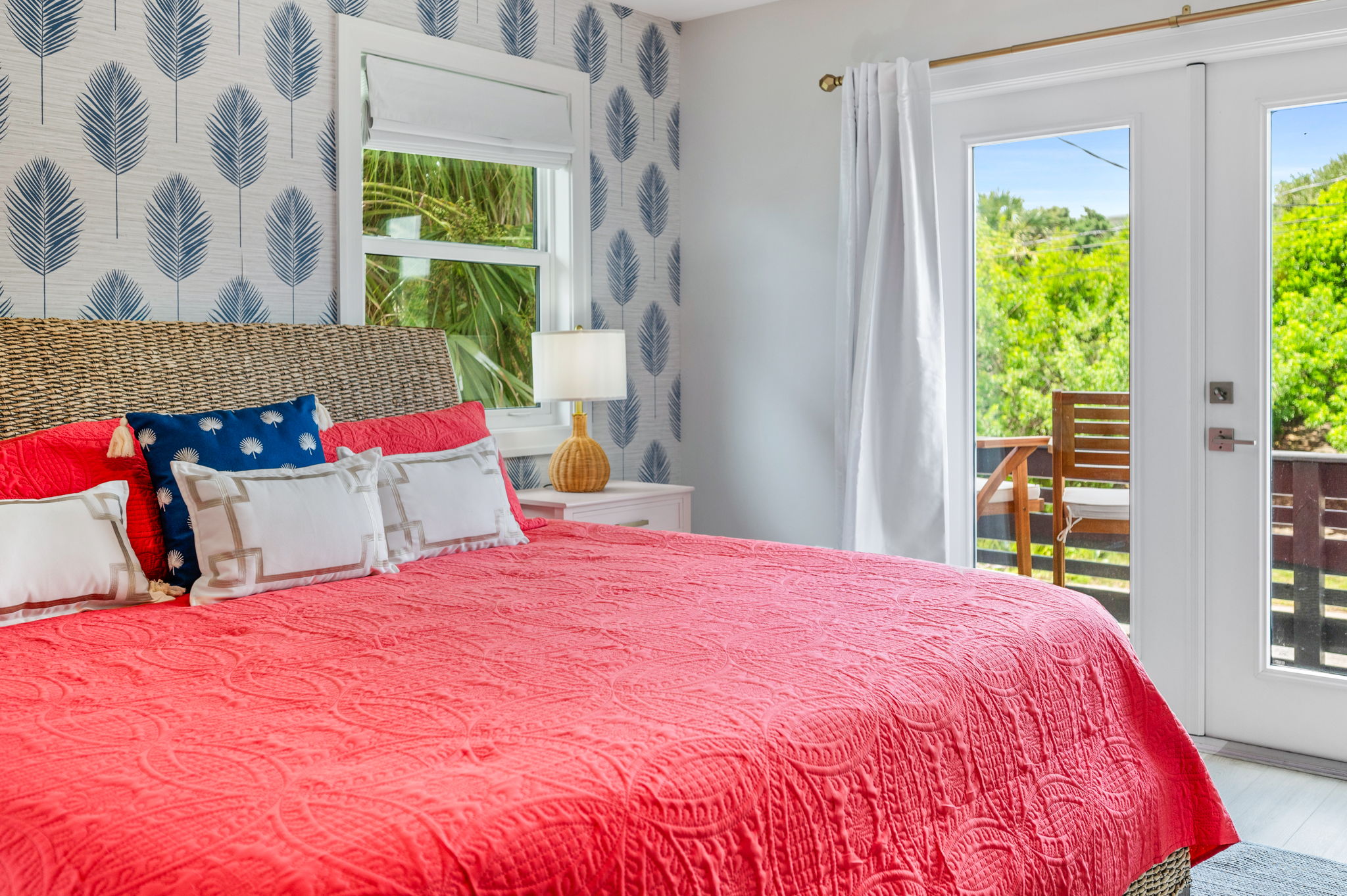 Master bedroom has an outdoor balcony with chairs