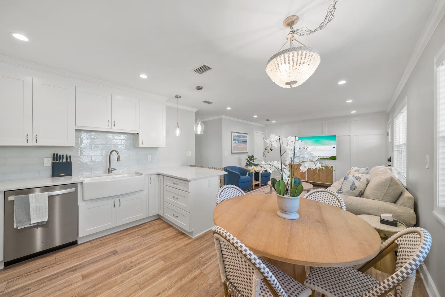Kitchen and dining areas of Unit A. 