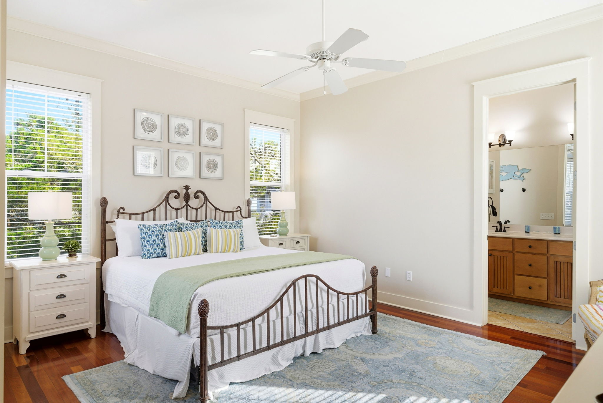 Sweet dreams await in our beautifully appointed master bedrooms, featuring high-quality linens and a peaceful atmosphere.