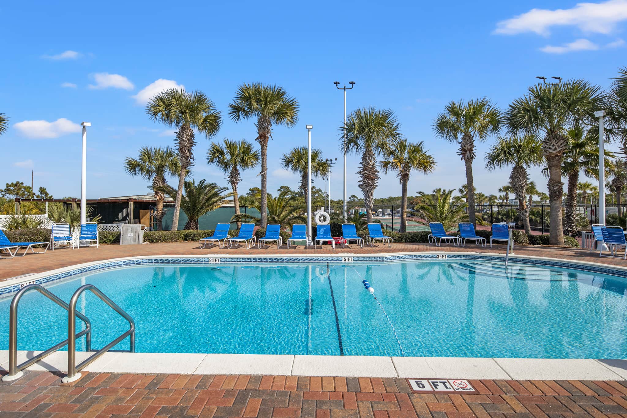 Pool located by the pickleball courts.