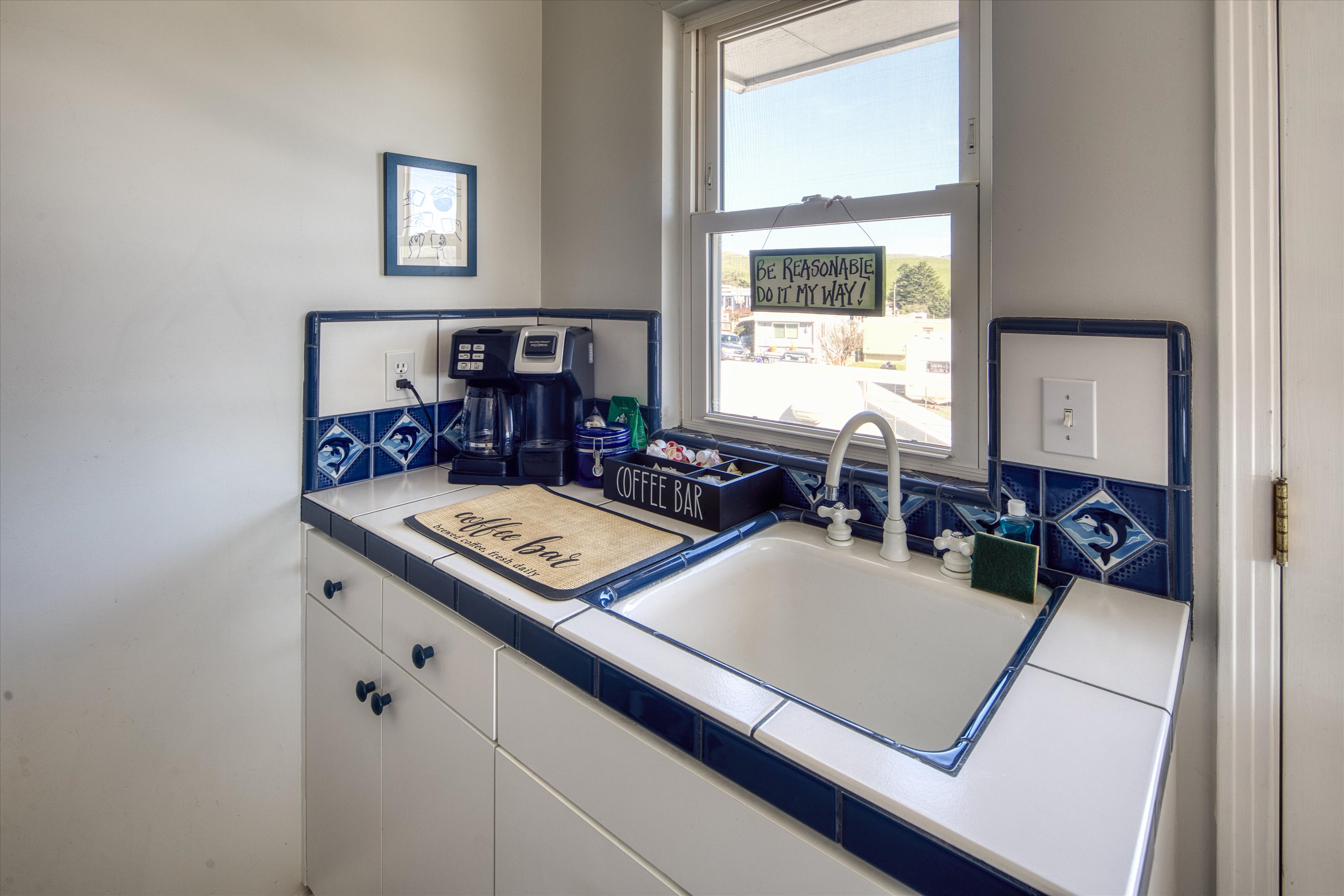 Coffee Bar spot perfect for the early morning of late evening coffee to enjoy out on the patio watching the waves