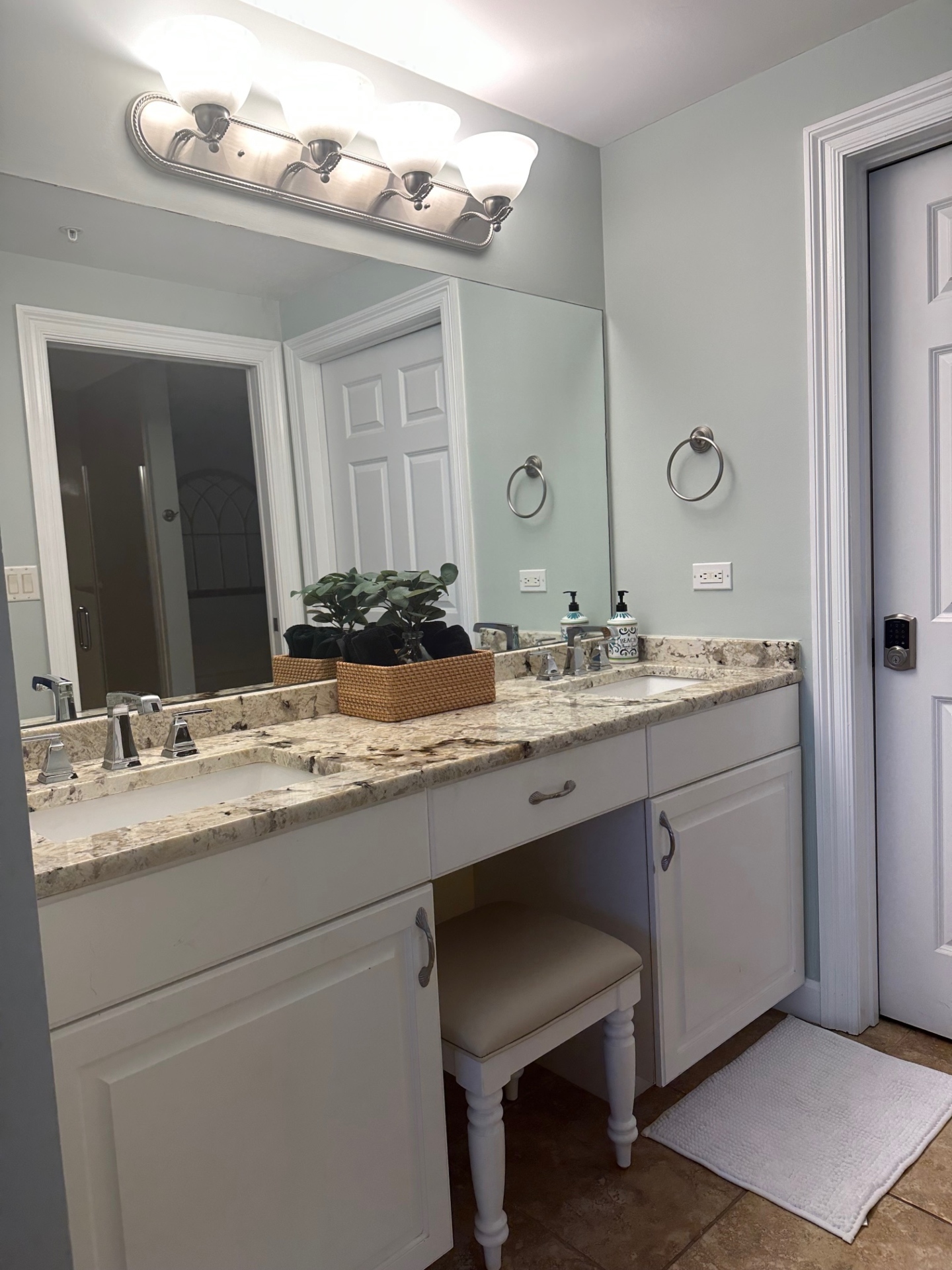 Master bathroom double vanity