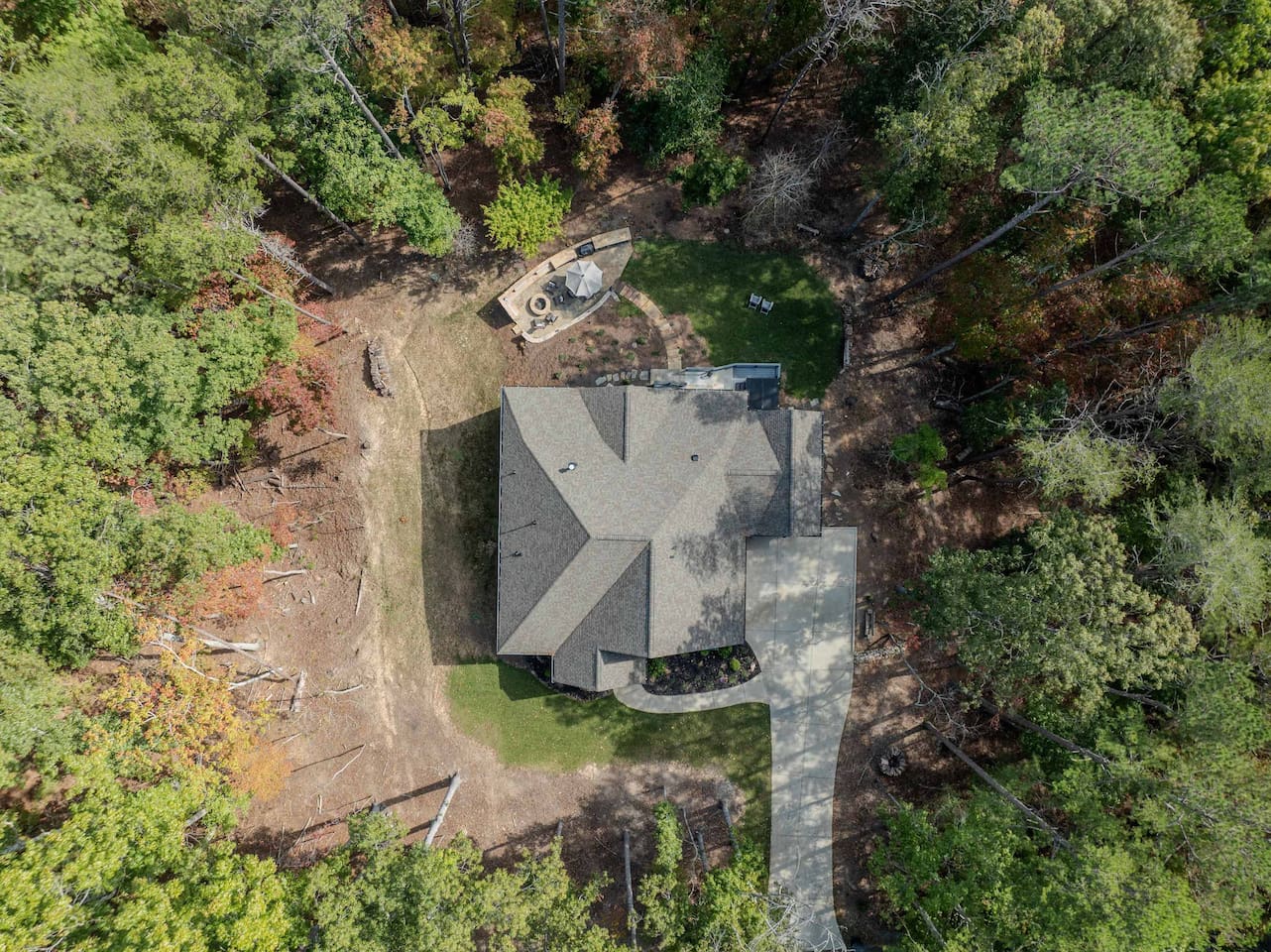 Arial view of property