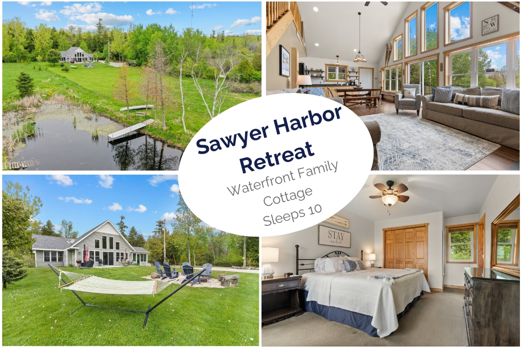 Sawyer Harbor Retreat. A waterfront family cottage in Door County that sleeps 10.