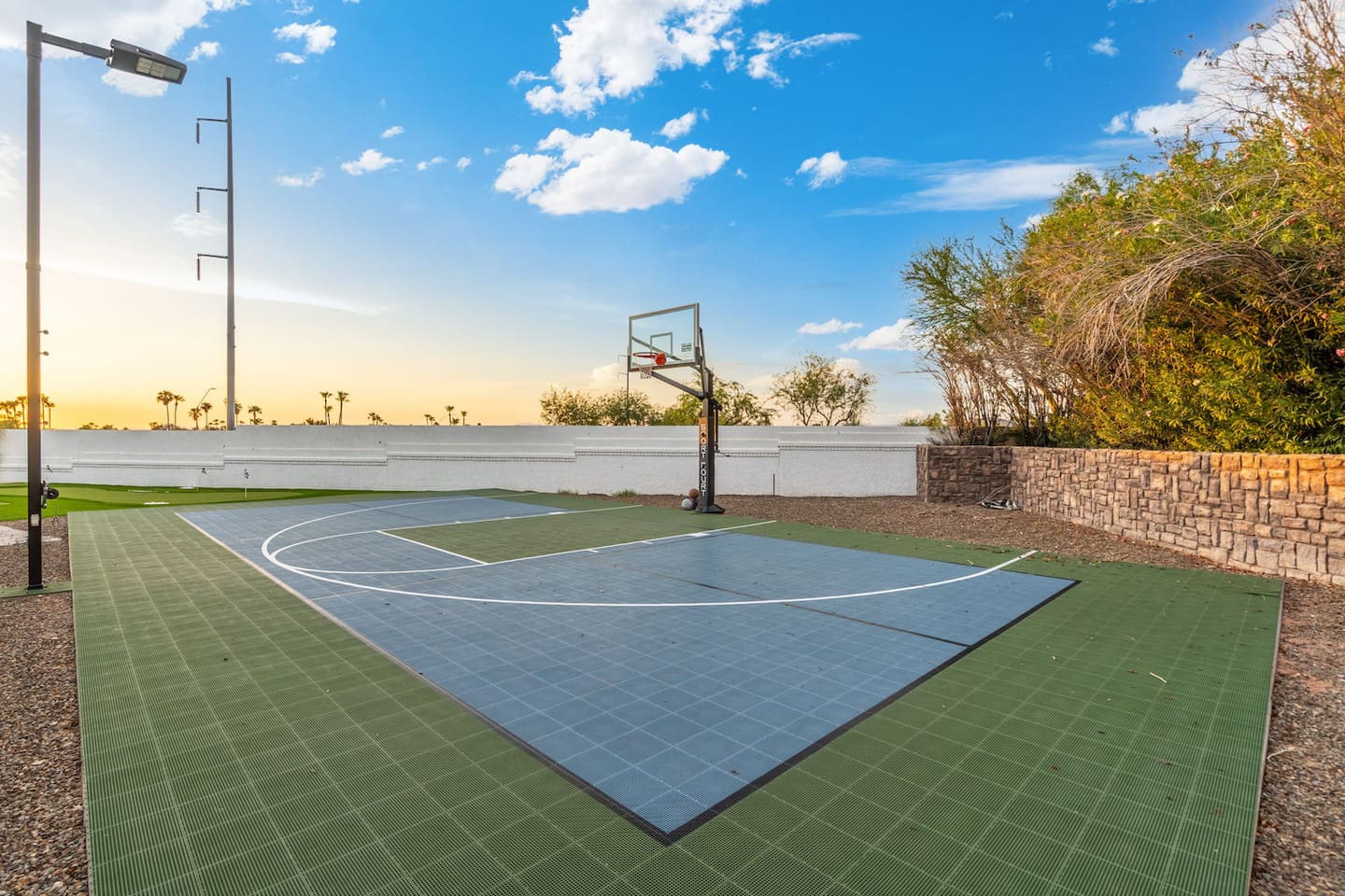  A private half-court basketball court (can be used for pickleball also) under Arizona skies — game on anytime, day or night.