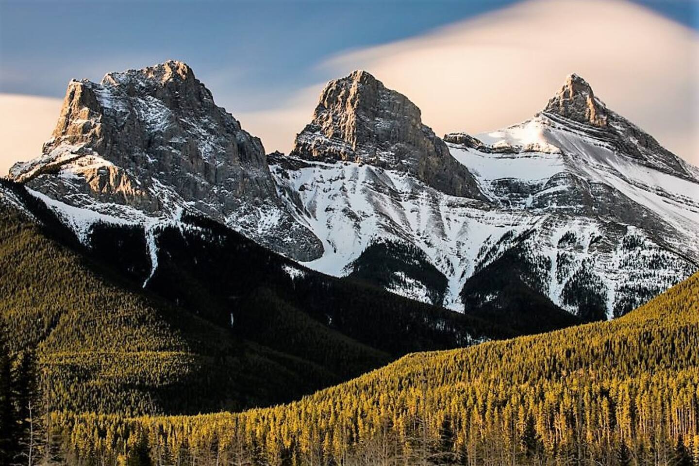 Three Sisters, Canmore. Lots of hiking trails nearby. 