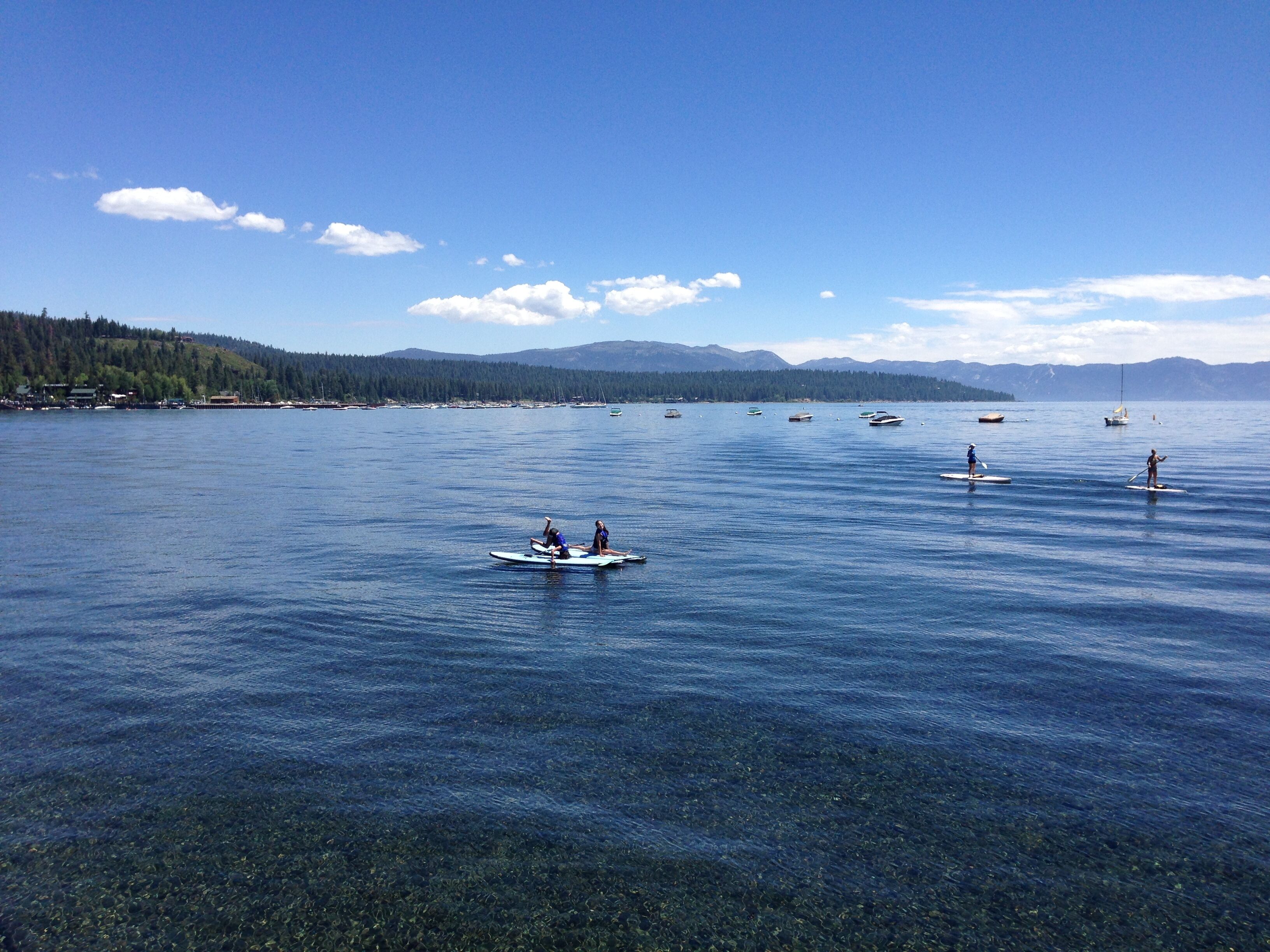 Paddle boarding off private pier