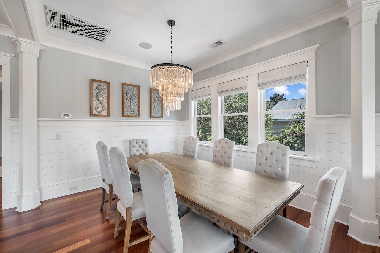 Spacious dining room with seating Shore Thing | 4001 Palm Blvd | Isle of Palms, SC | IOP Escapes