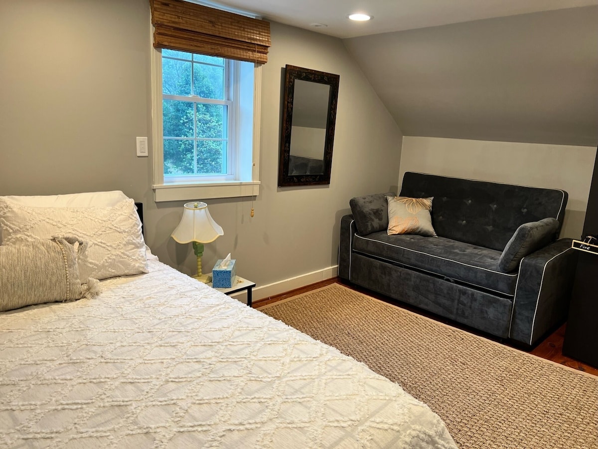 From the "Five" bdr you can see our neighbor's pony, Five. Queen&Sofa bed-full